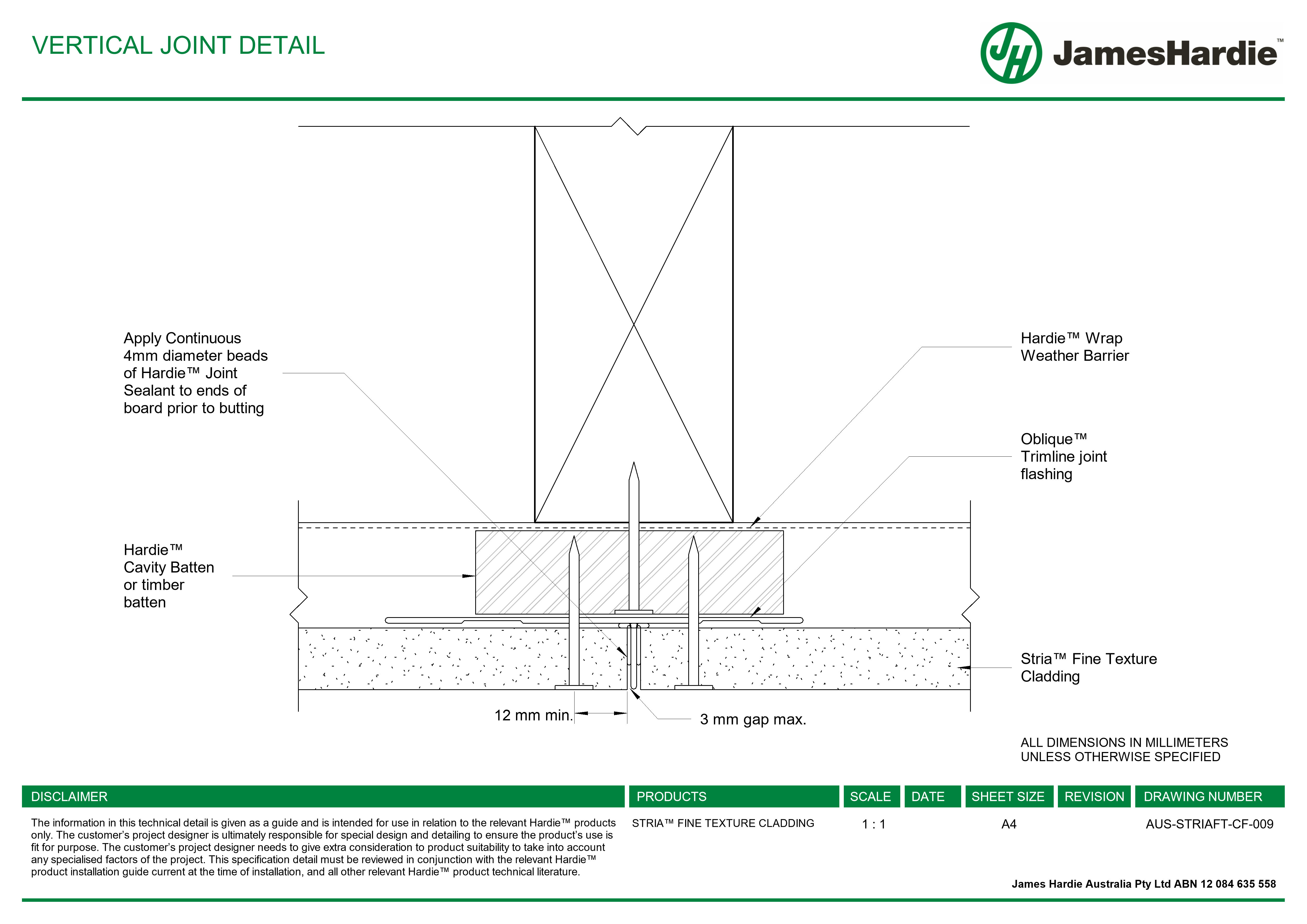 Navigate to AUS-STRIAFT-CF-009 - VERTICAL JOINT DETAIL