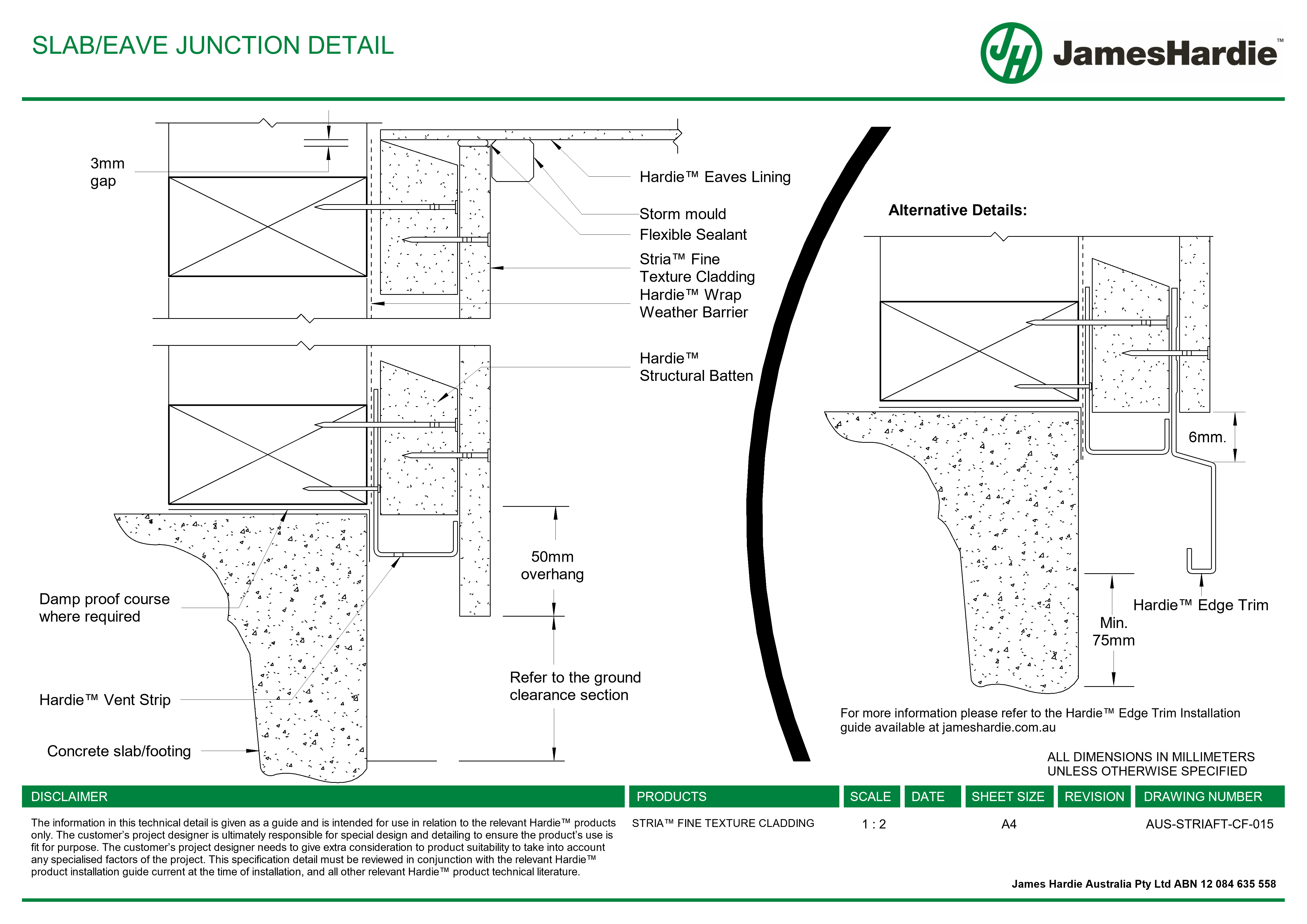 Navigate to AUS-STRIAFT-CF-015 - SLAB-EAVE JUNCTION DETAIL