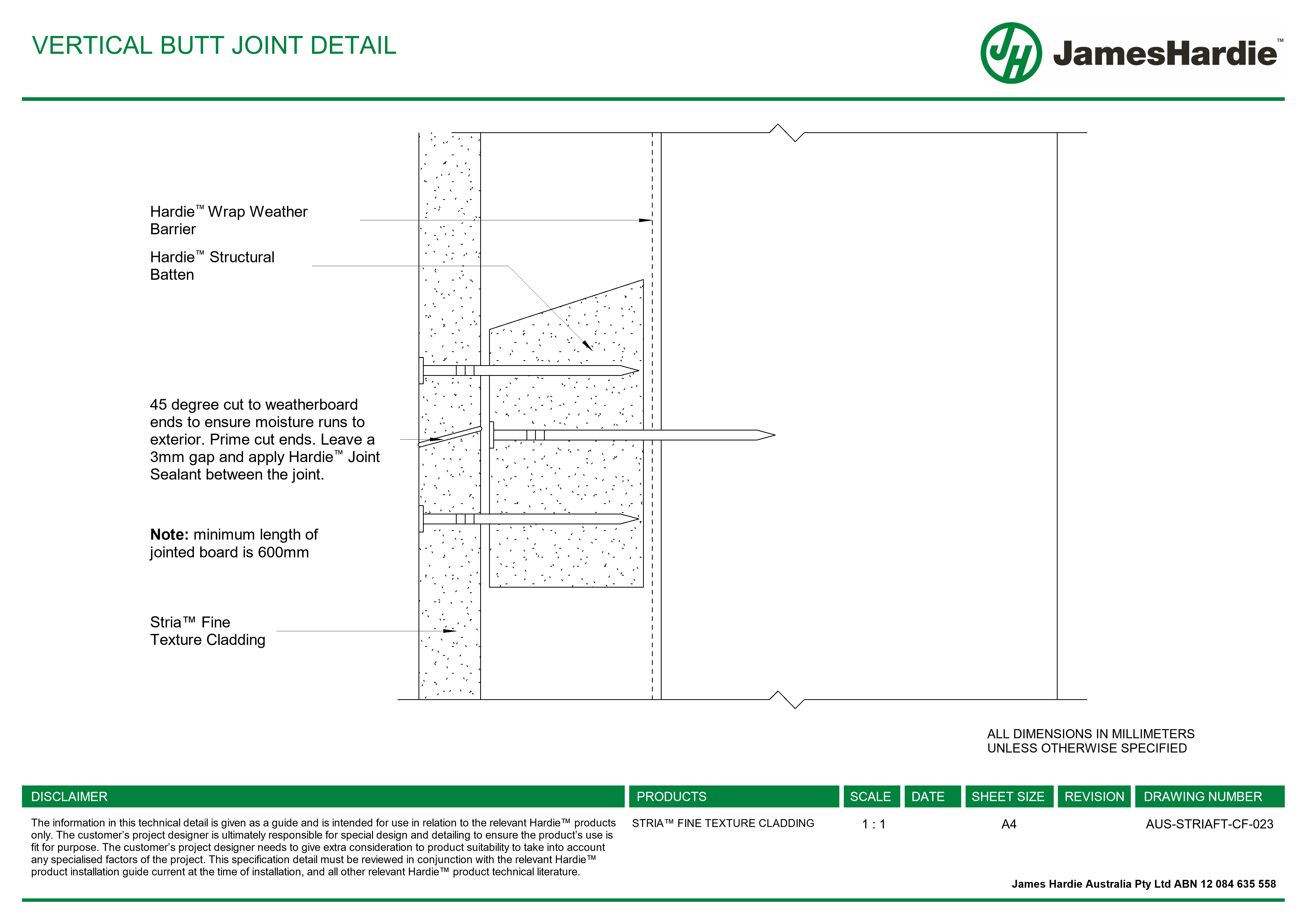 Navigate to AUS-STRIAFT-CF-023 - VERTICAL BUTT JOINT DETAIL