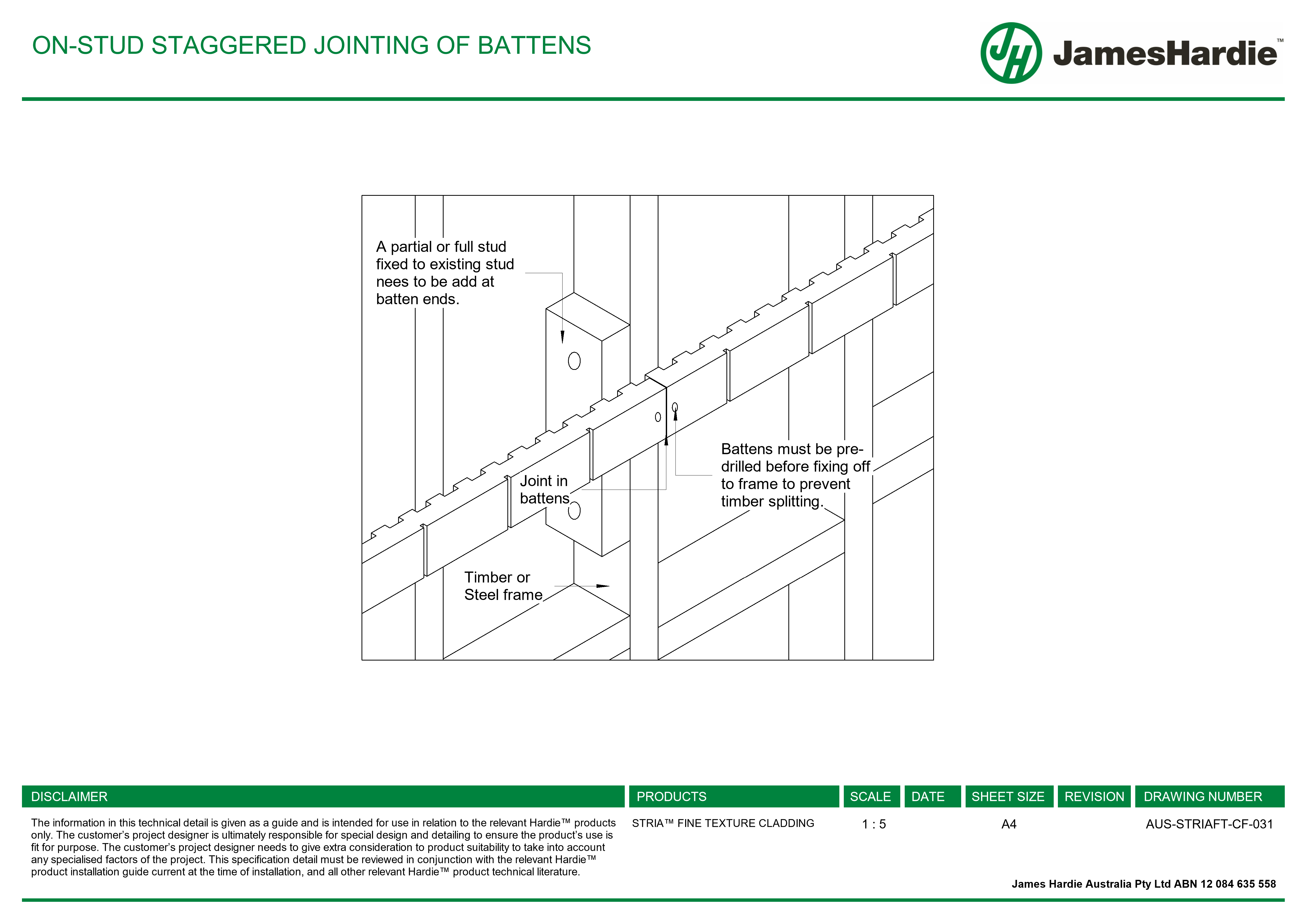 Navigate to AUS-STRIAFT-CF-031 - ON-STUD STAGGERED JOINTING OF BATTENS
