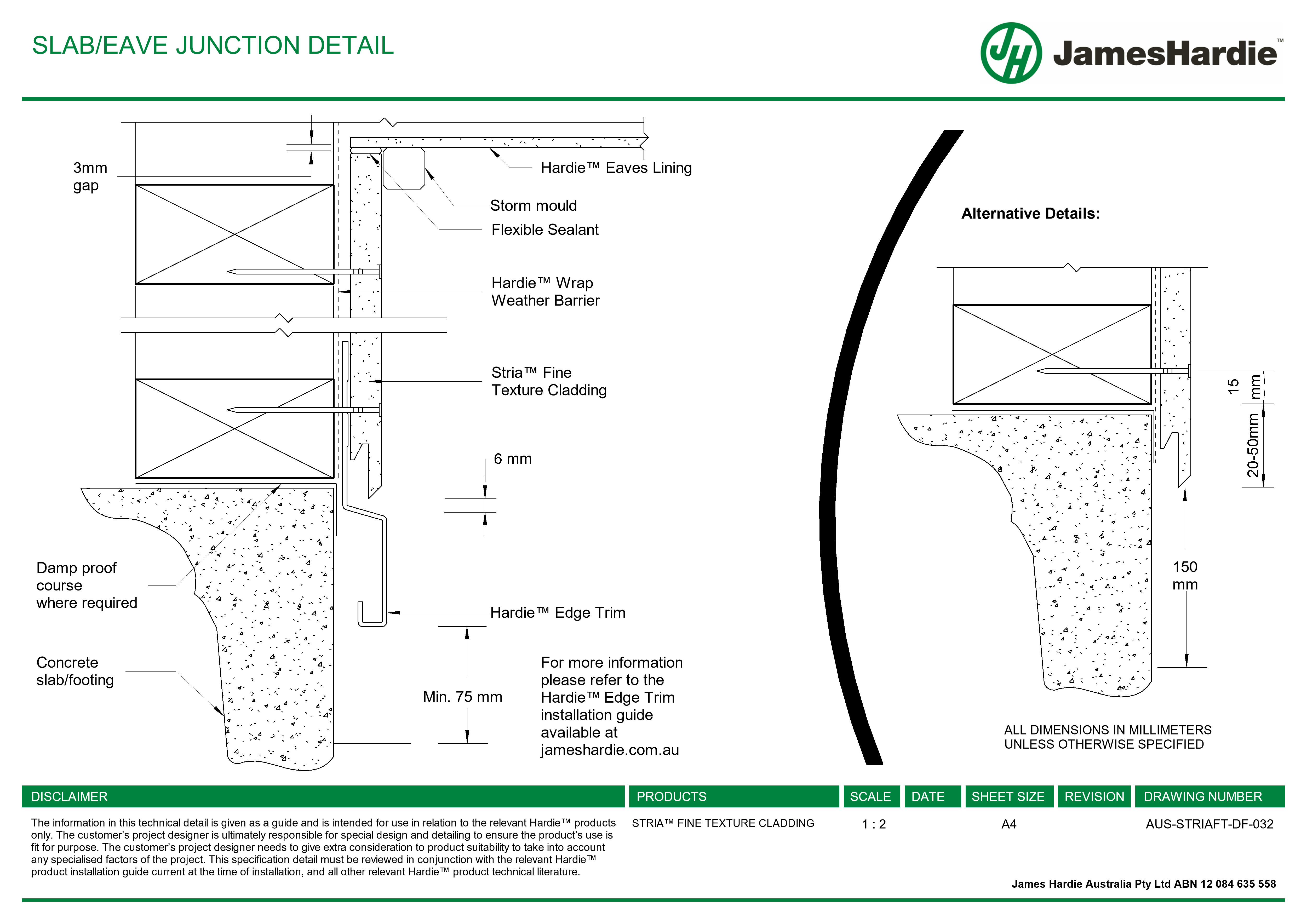 Navigate to AUS-STRIAFT-DF-032 - SLAB-EAVE JUNCTION DETAIL