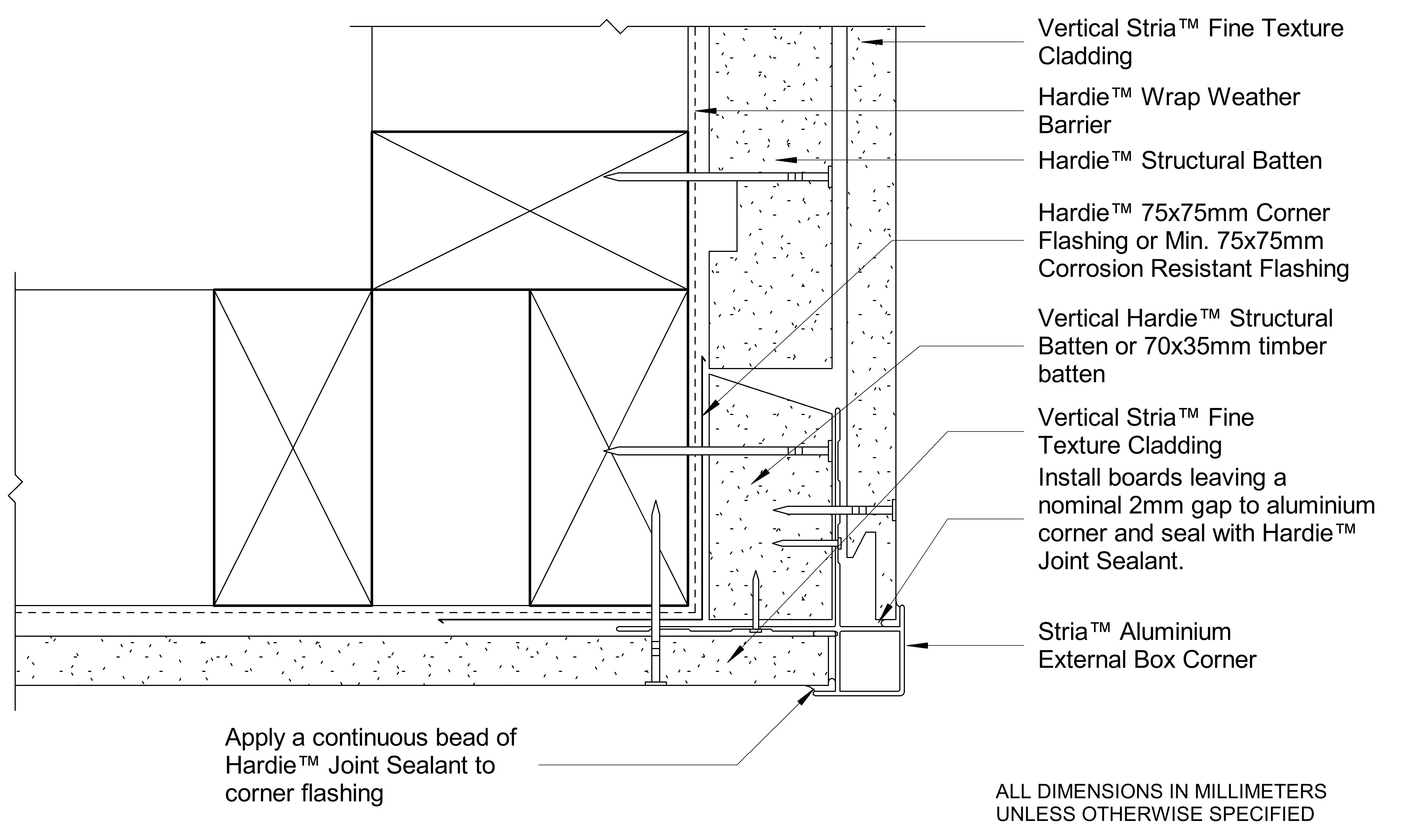 Navigate to STRIA FT CF External Corner Between Vertical And Horizontally Oriented Boards