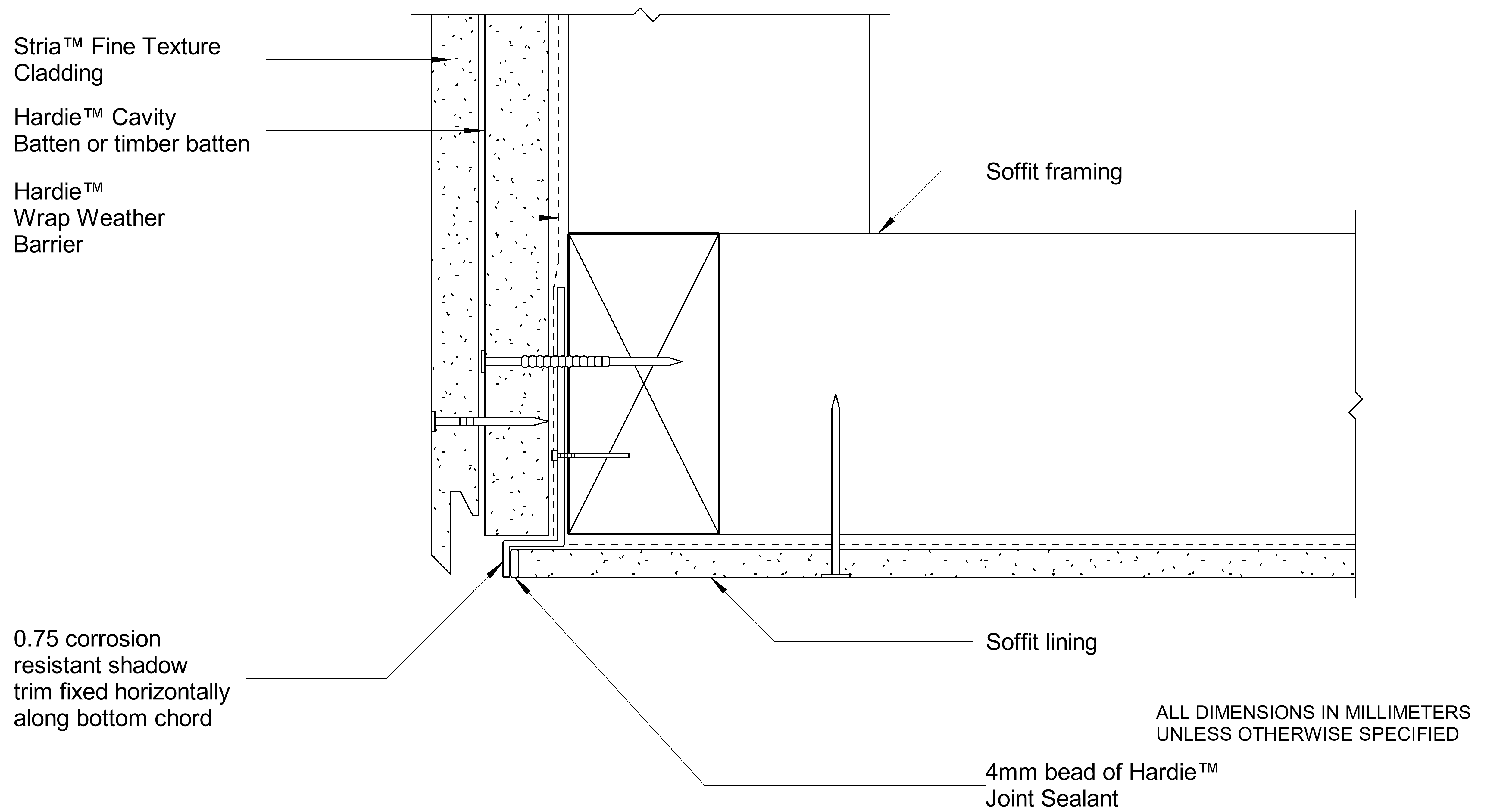  Image of STRIA FT CF Facade-Soffit Junction - Cavity Fix
