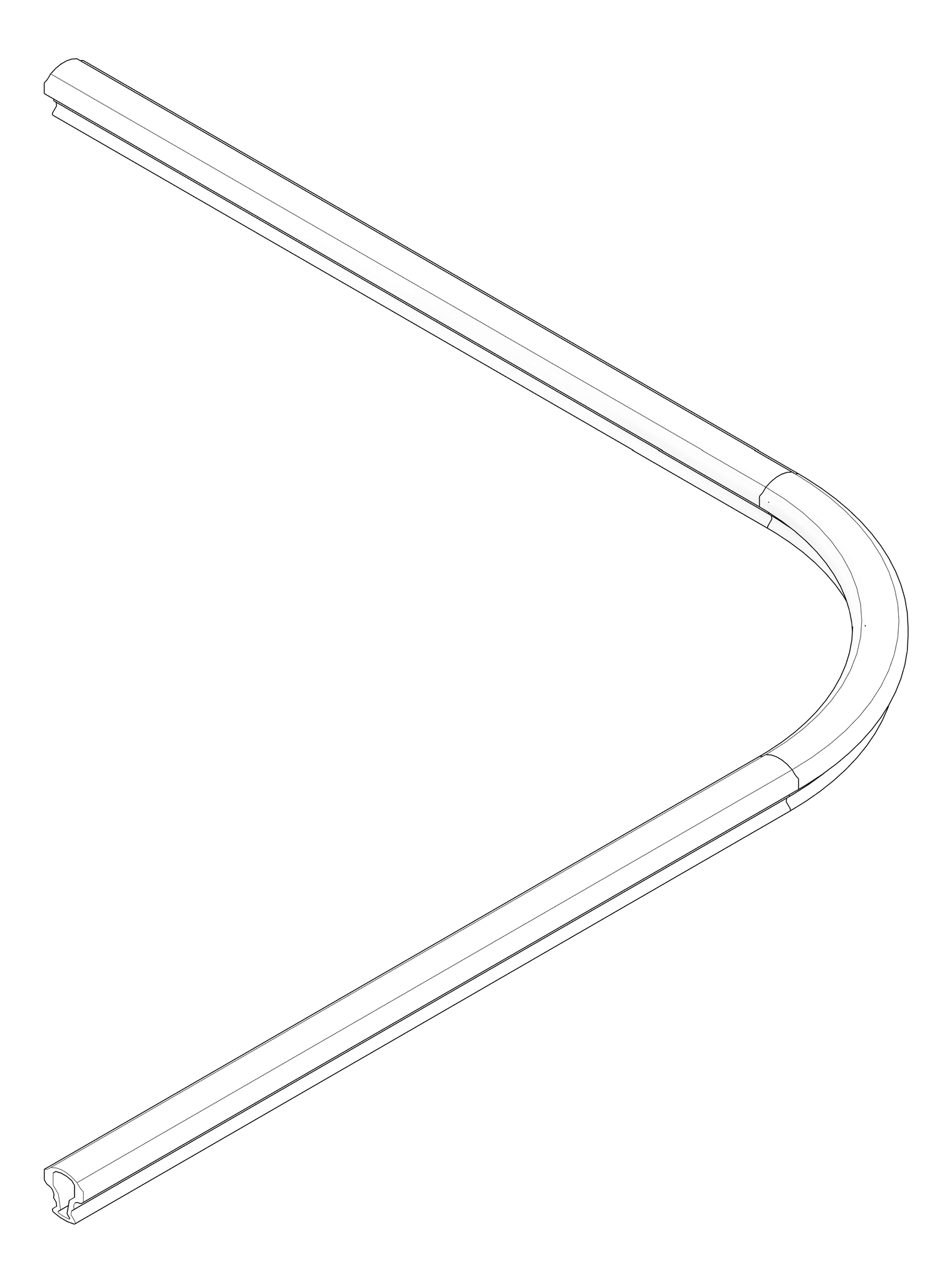 3D Documentation Image of FallProtection RigidRail Kattsafe Stealth Curve FloorOverheadMount