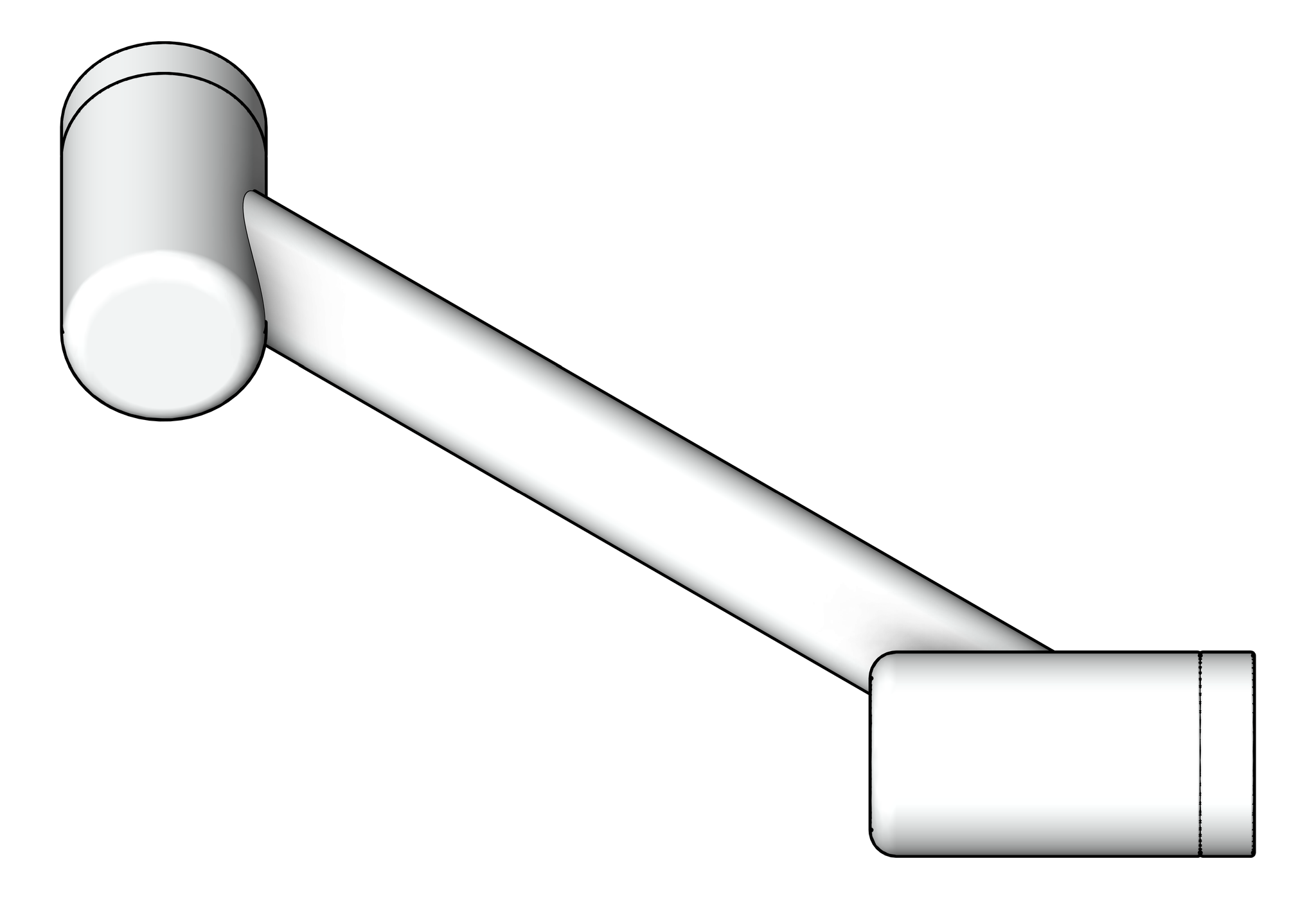 Navigate to Footrest SurfaceMount Nero MeccaCare Corner 25mm