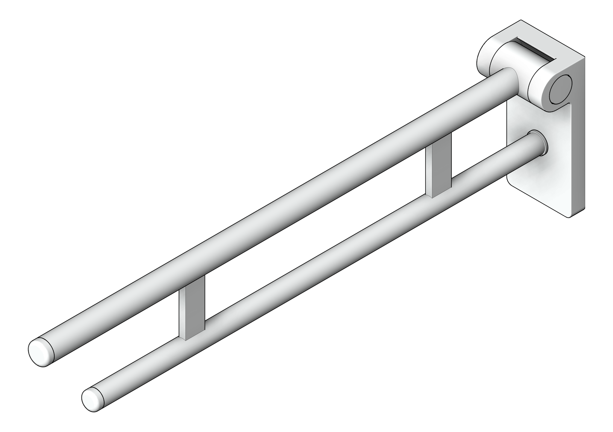 Image of SupportArms Toilet Nero MeccaCare Foldable