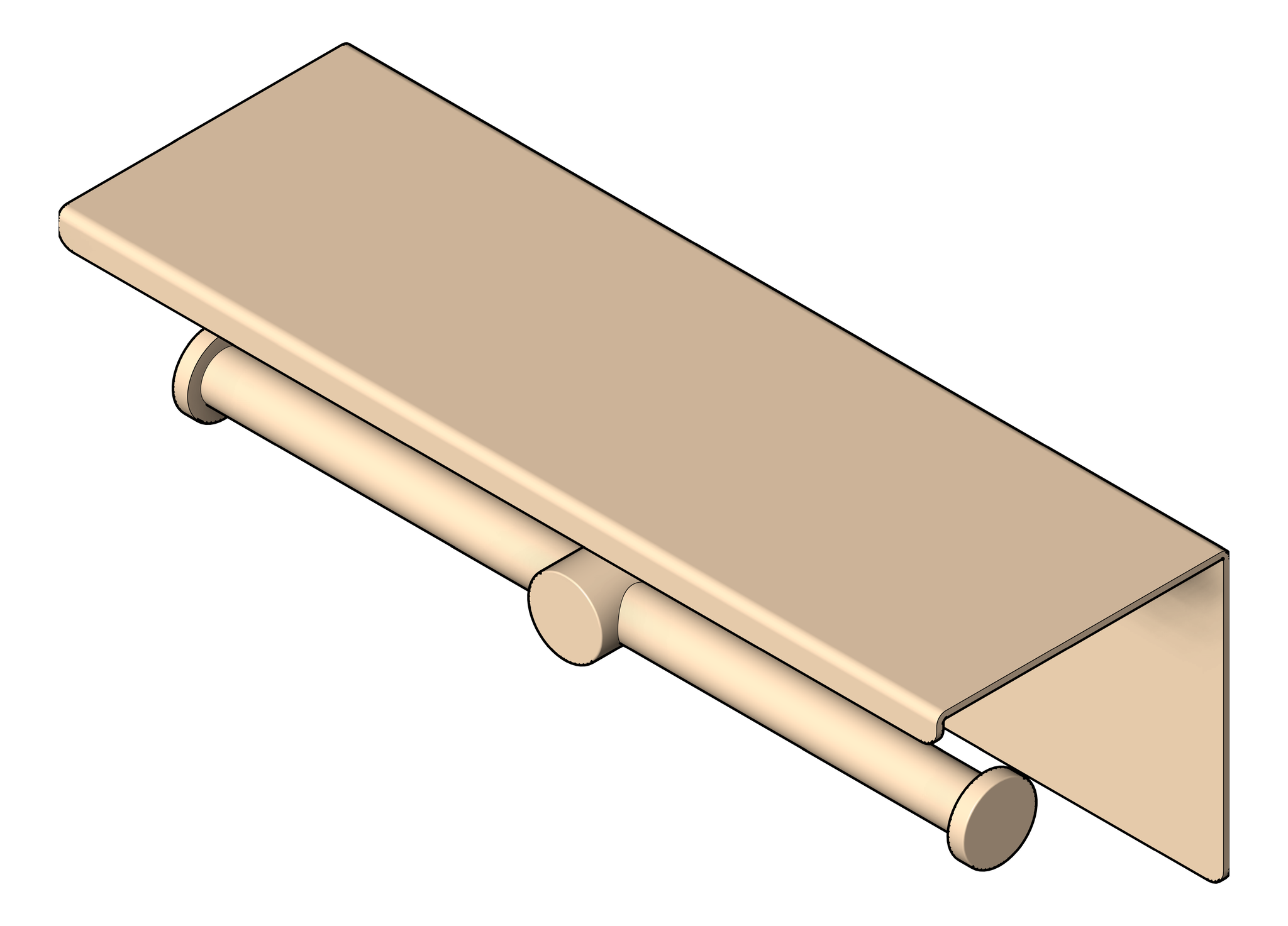Image of ToiletRollHolder SurfaceMount Nero Mecca Shelf
