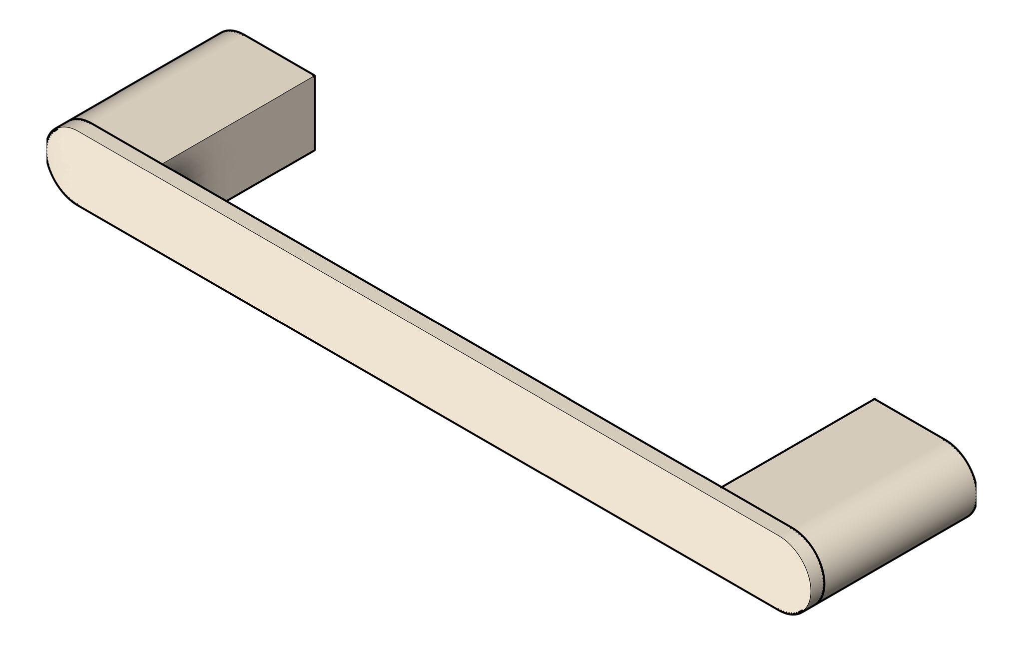 Navigate to TowelRail SurfaceMount Nero Bianca Hand