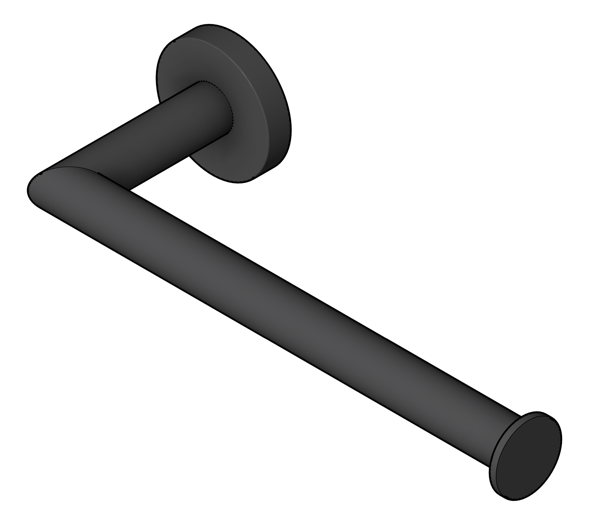 Navigate to TowelRail SurfaceMount Nero Dolce Hand