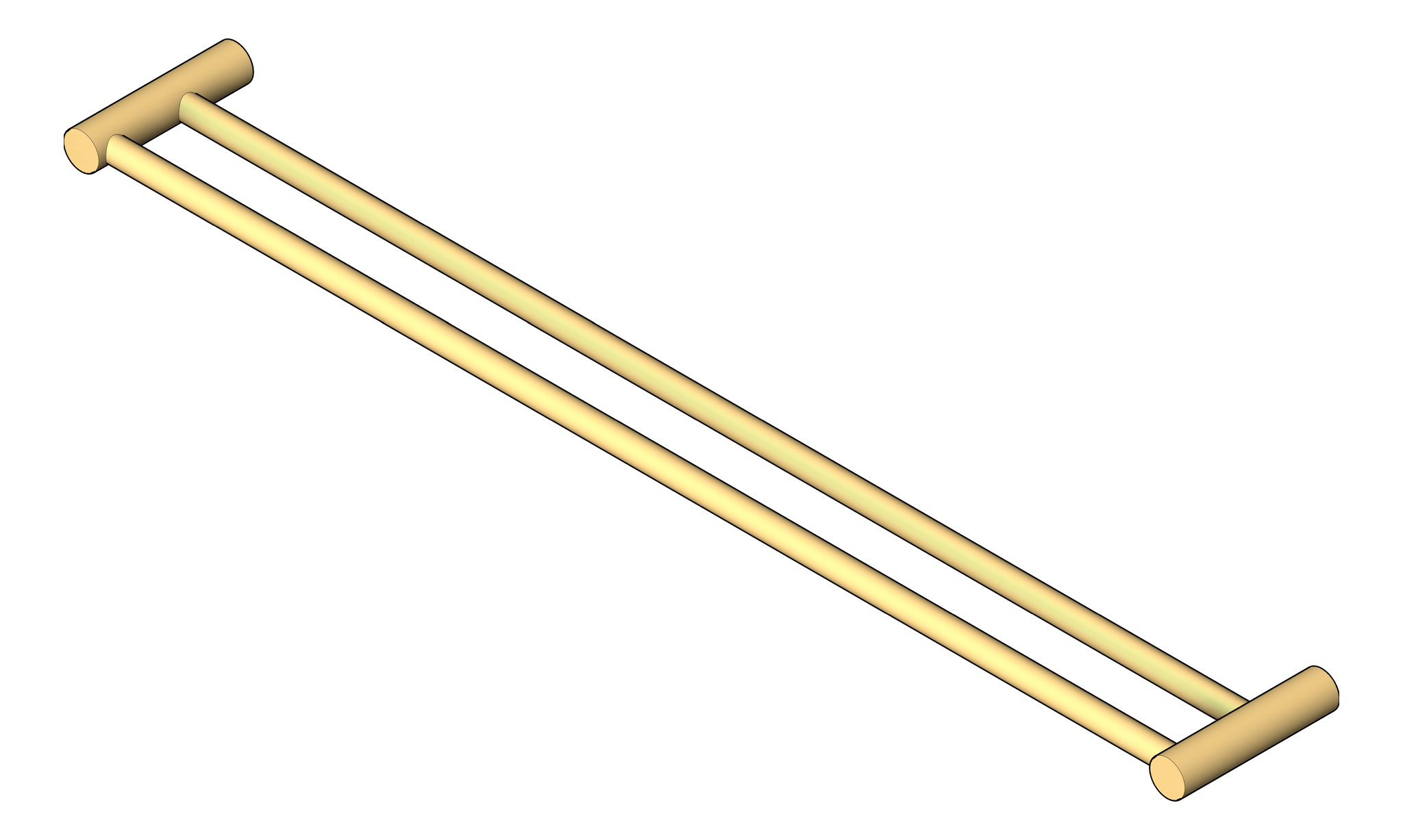 Navigate to TowelRail SurfaceMount Nero Mecca New Double