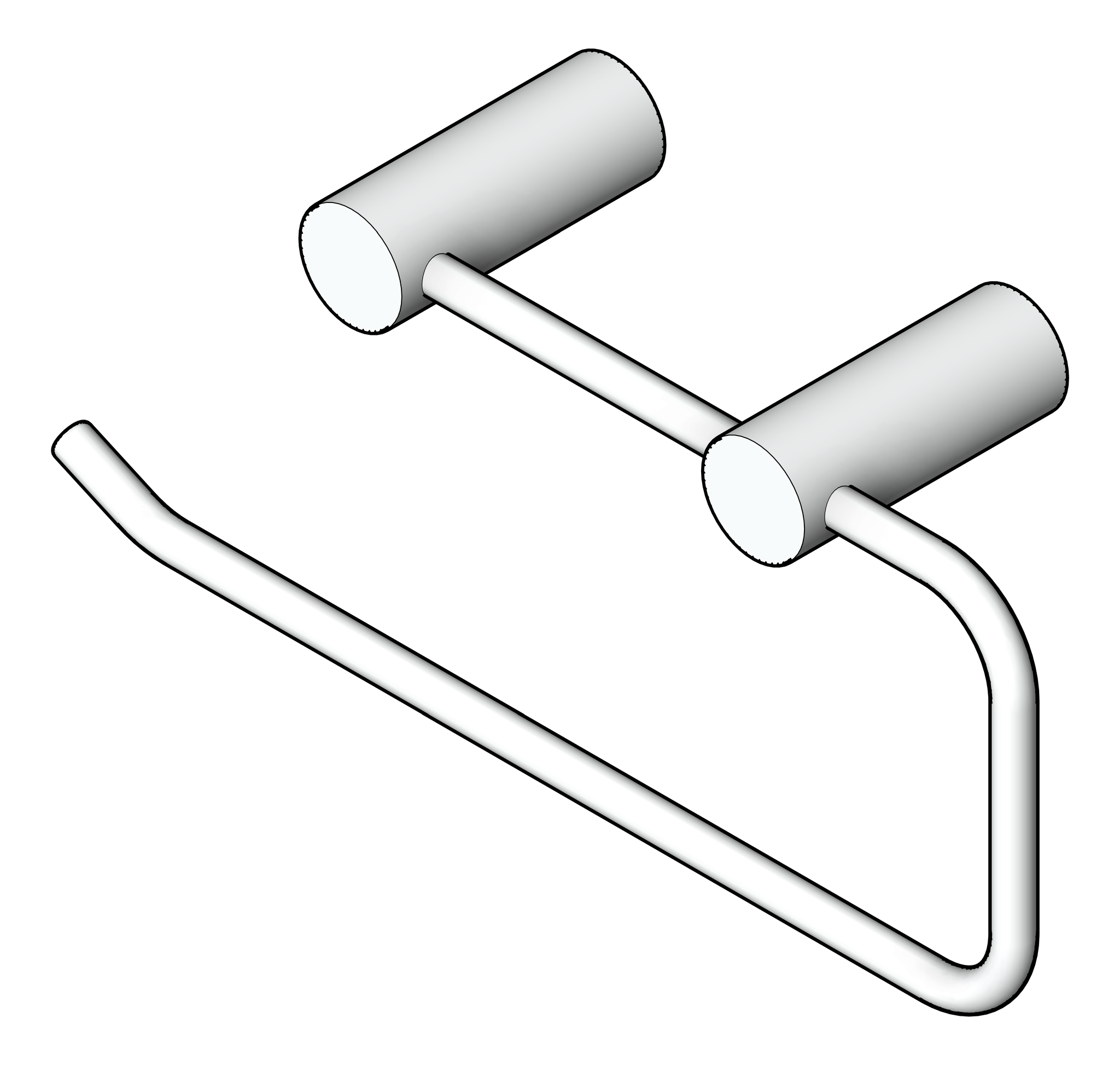 Navigate to TowelRail SurfaceMount Nero Mecca New Hand