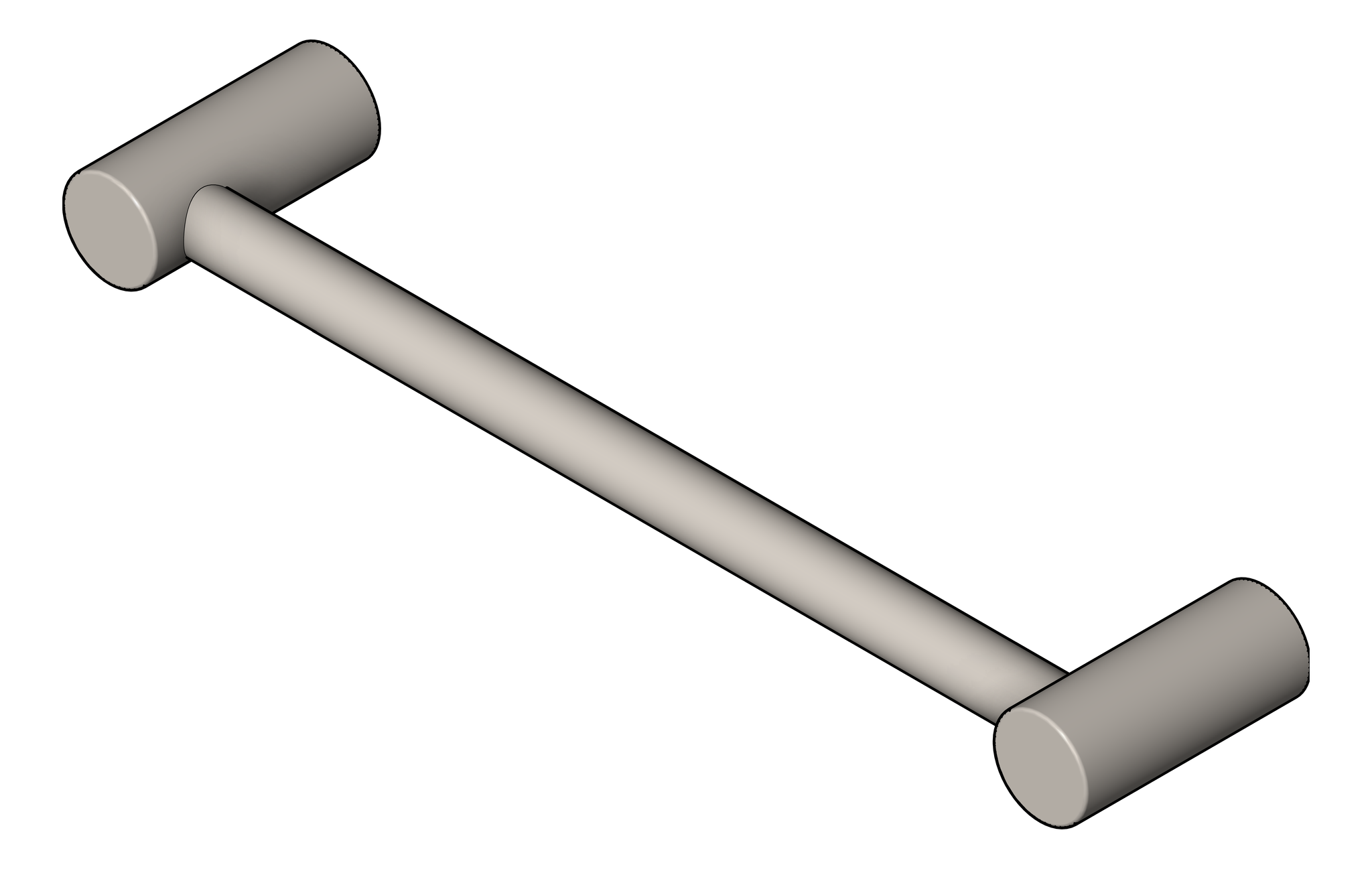 Navigate to TowelRail SurfaceMount Nero Zen Hand