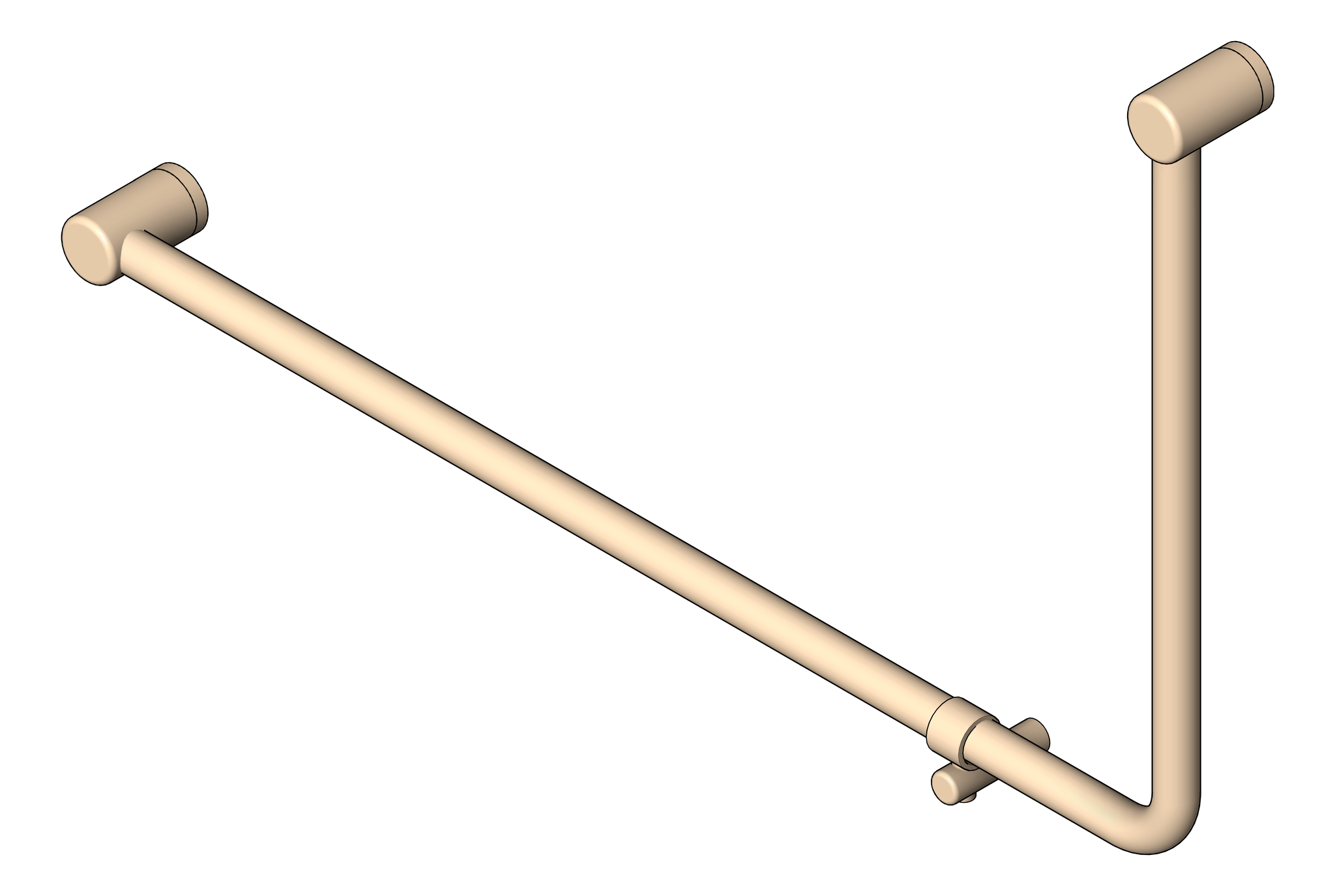 GrabRail 90Deg Nero Ambulant BentTube 1000mm