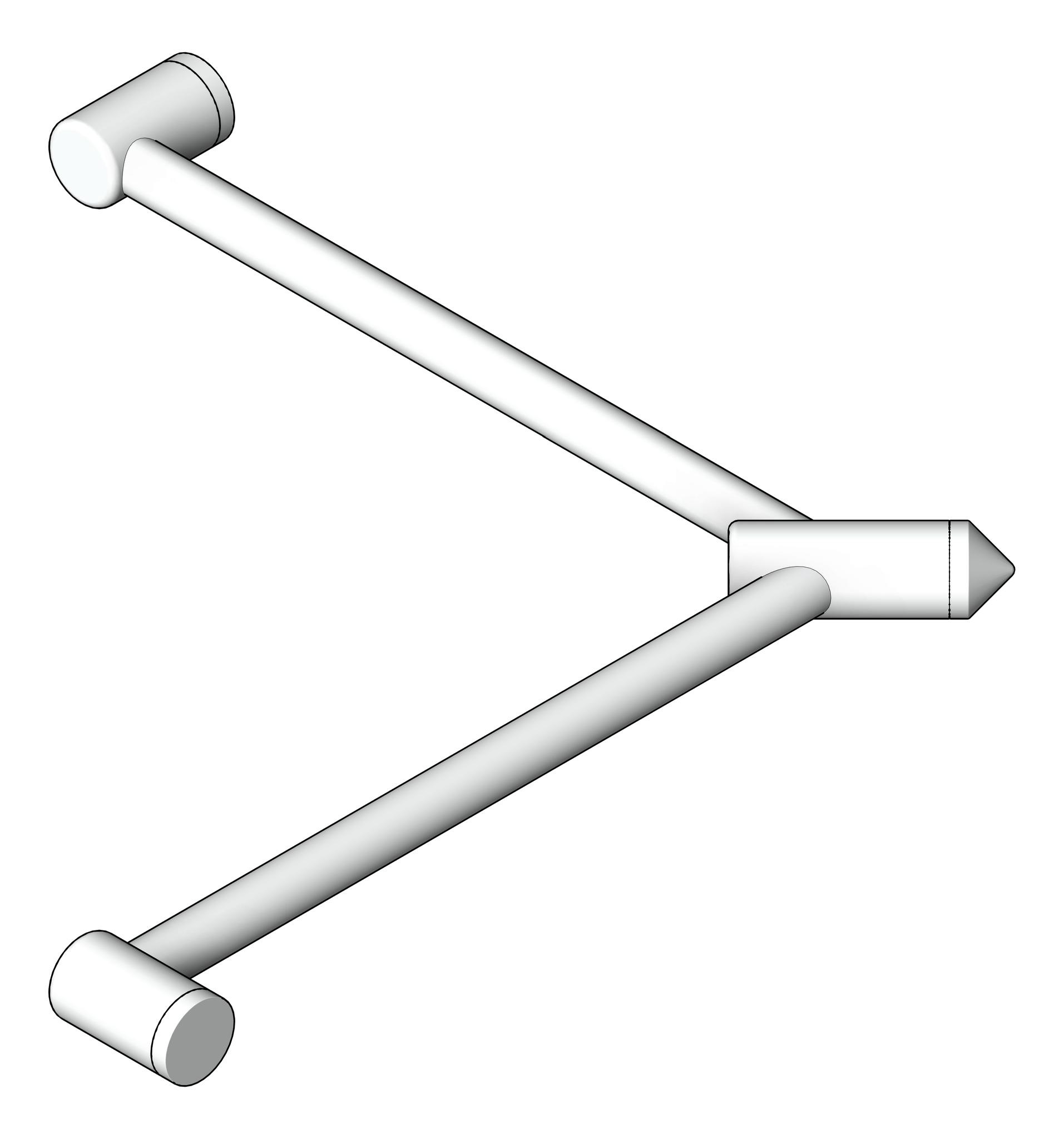 GrabRail 90Deg Nero MeccaCare Corner 32mm