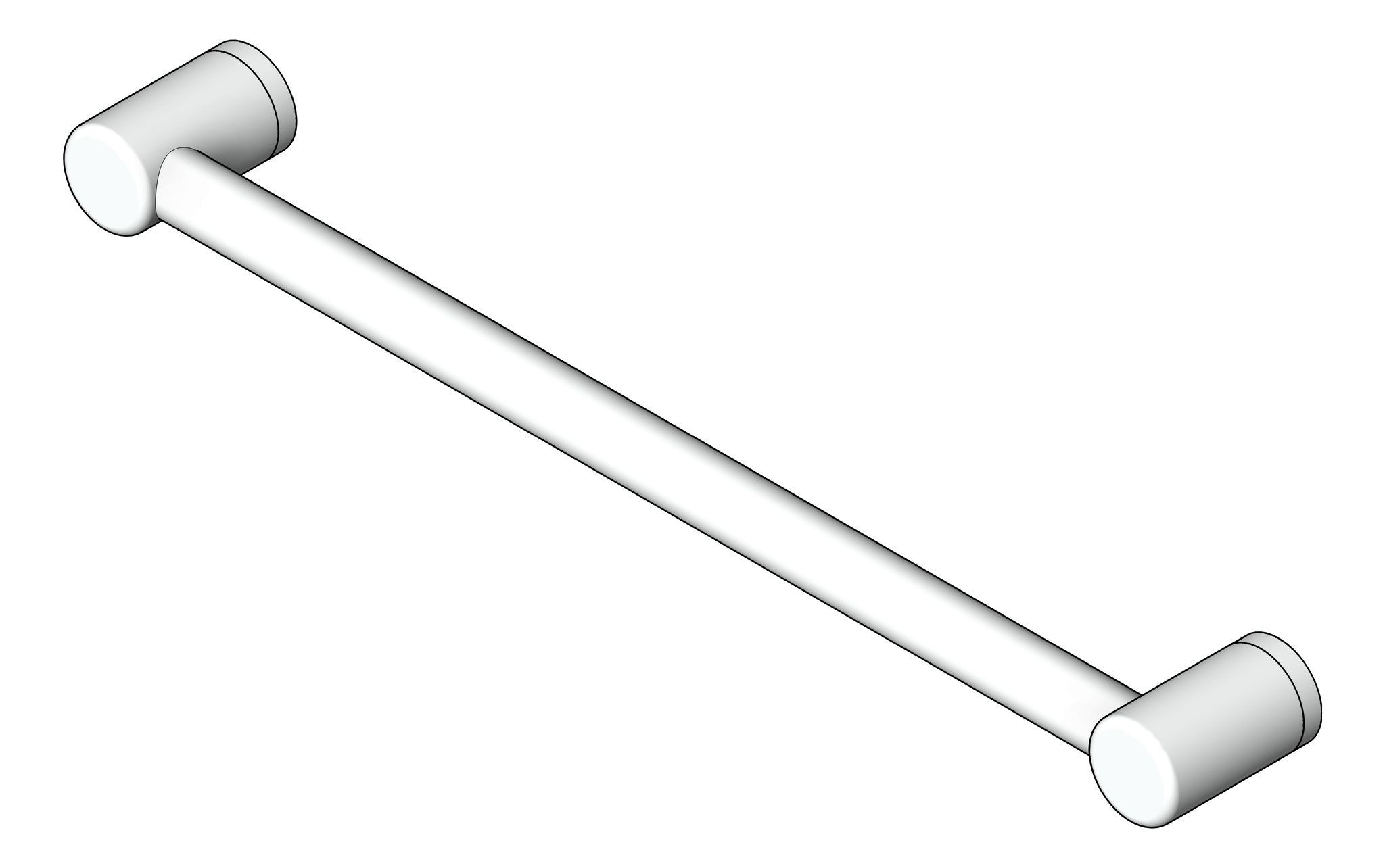 GrabRail SurfaceMount Nero MeccaCare 32mm