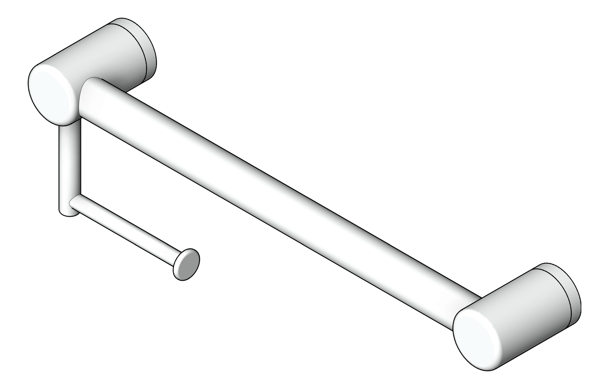 Navigate to GrabRail SurfaceMount Nero MeccaCare ToiletRollHolder