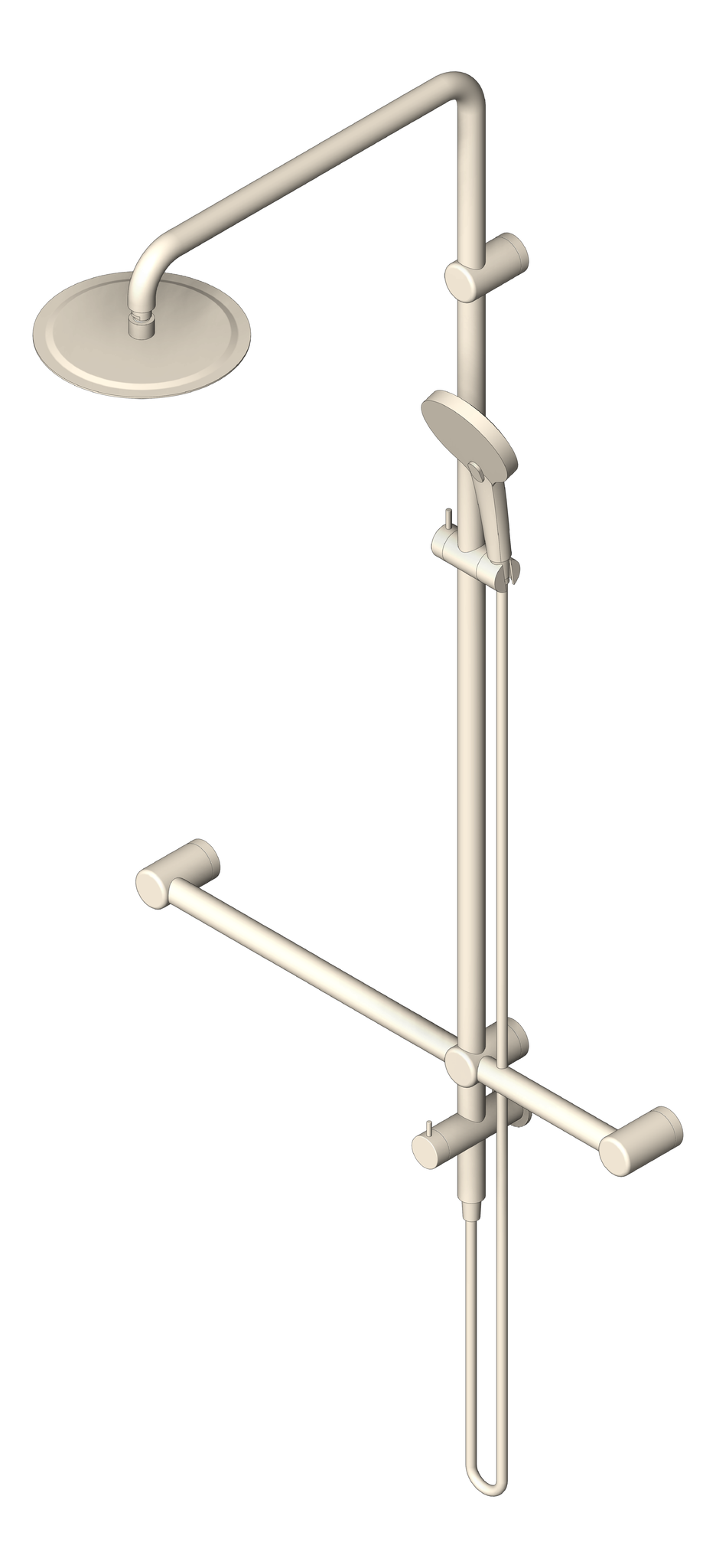 Shower Rail Nero MeccaCare Adjustable TBar OverHead