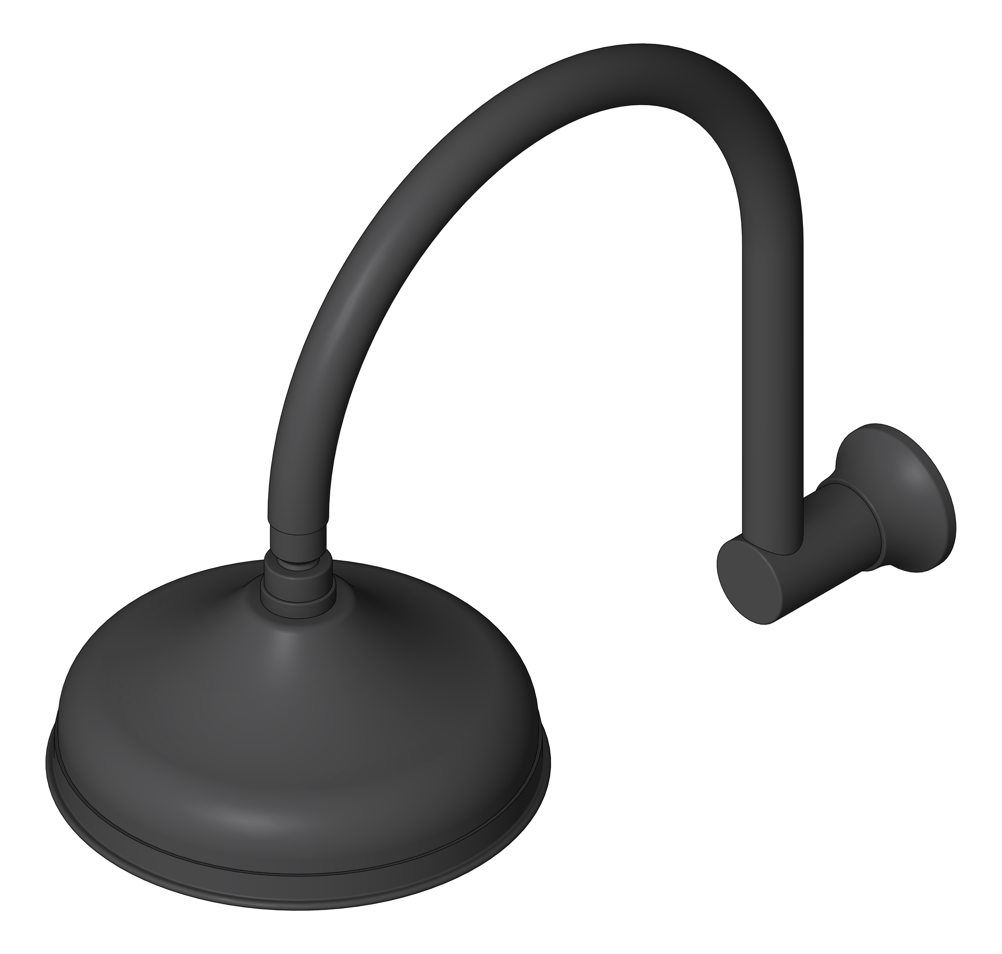 Image of Shower Wall Nero York Arm Rose 200mmHead