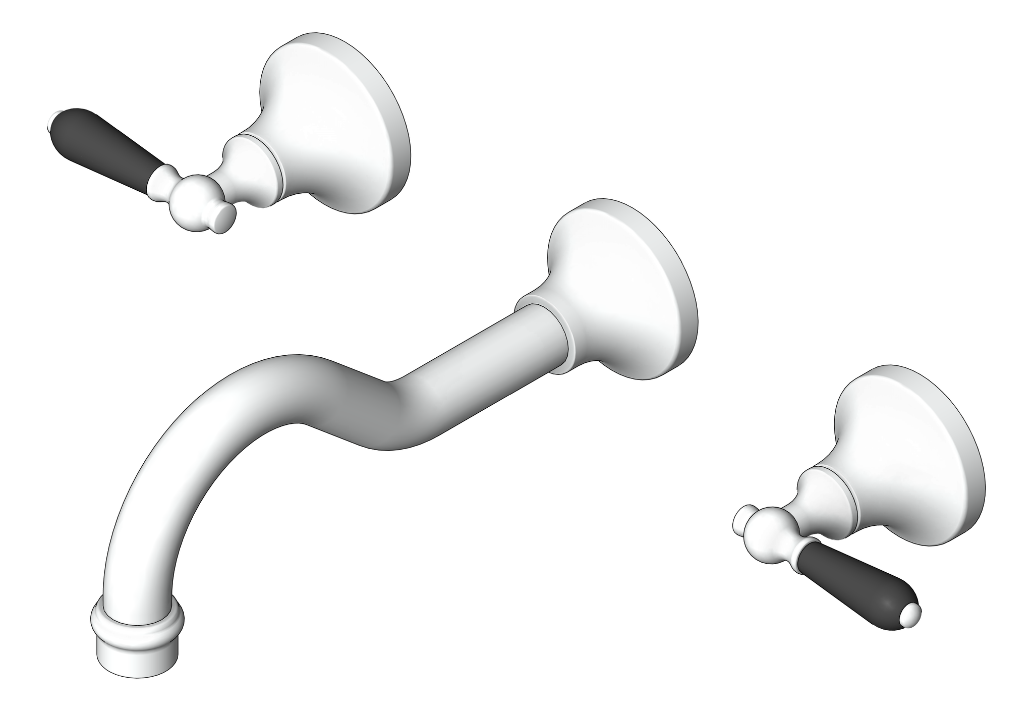 Image of MixerSet Basin Nero York Wall