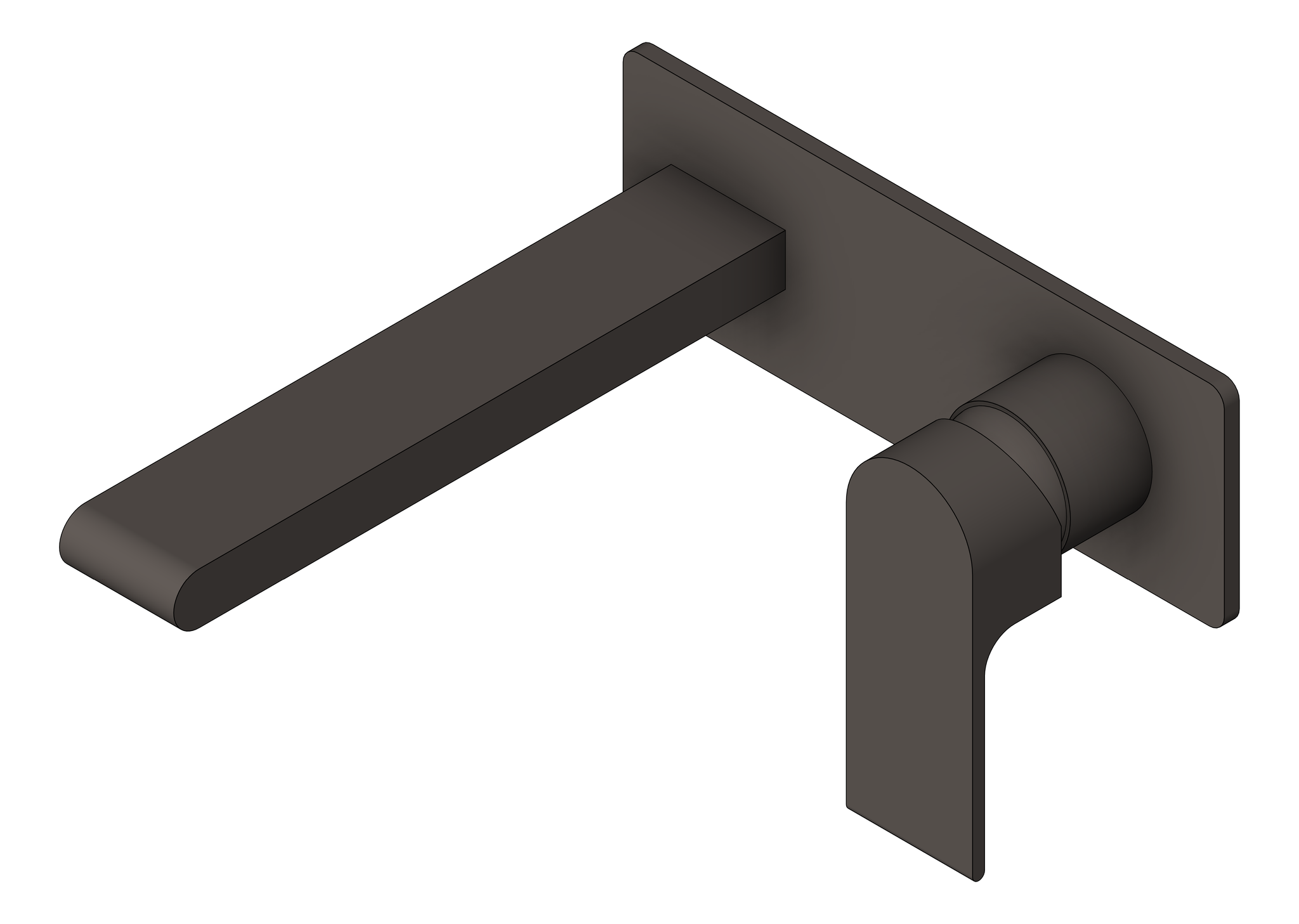 Image of MixerSet Wall Nero Bianca BackPlate