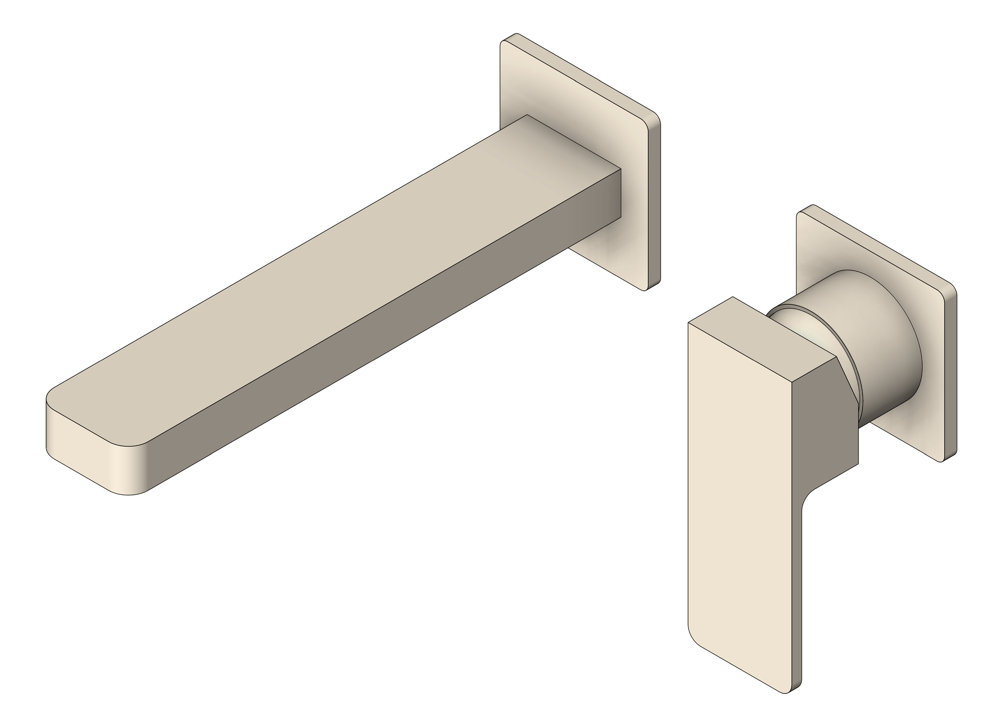 Image of MixerSet Wall Nero Celia Basin Bath BackPlate