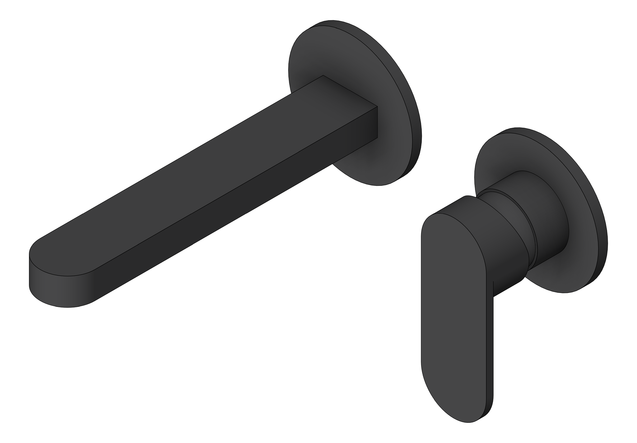 Navigate to MixerSet Wall Nero Ecco Basin Bath