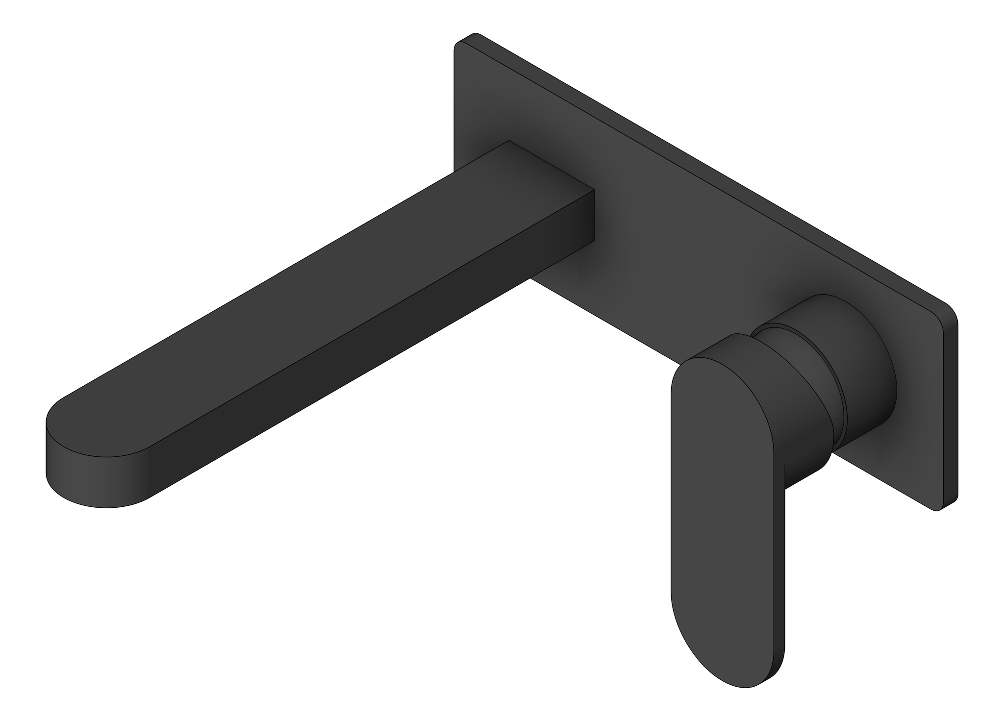 Navigate to MixerSet Wall Nero Ecco Basin Bath BackPlate