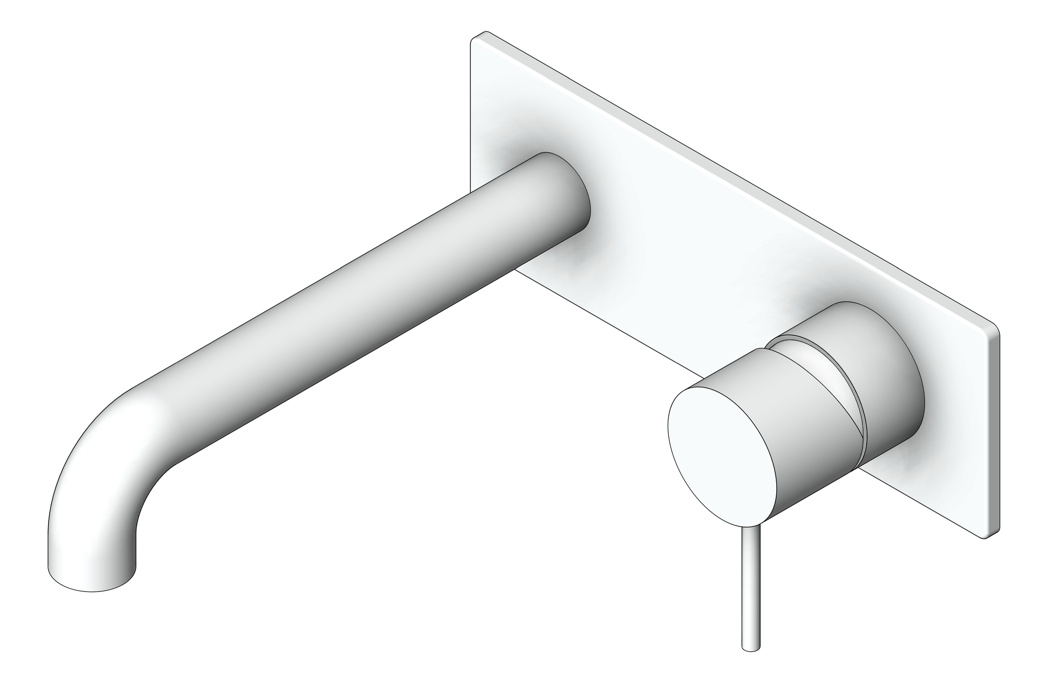 Image of MixerSet Wall Nero Mecca Basin Bath