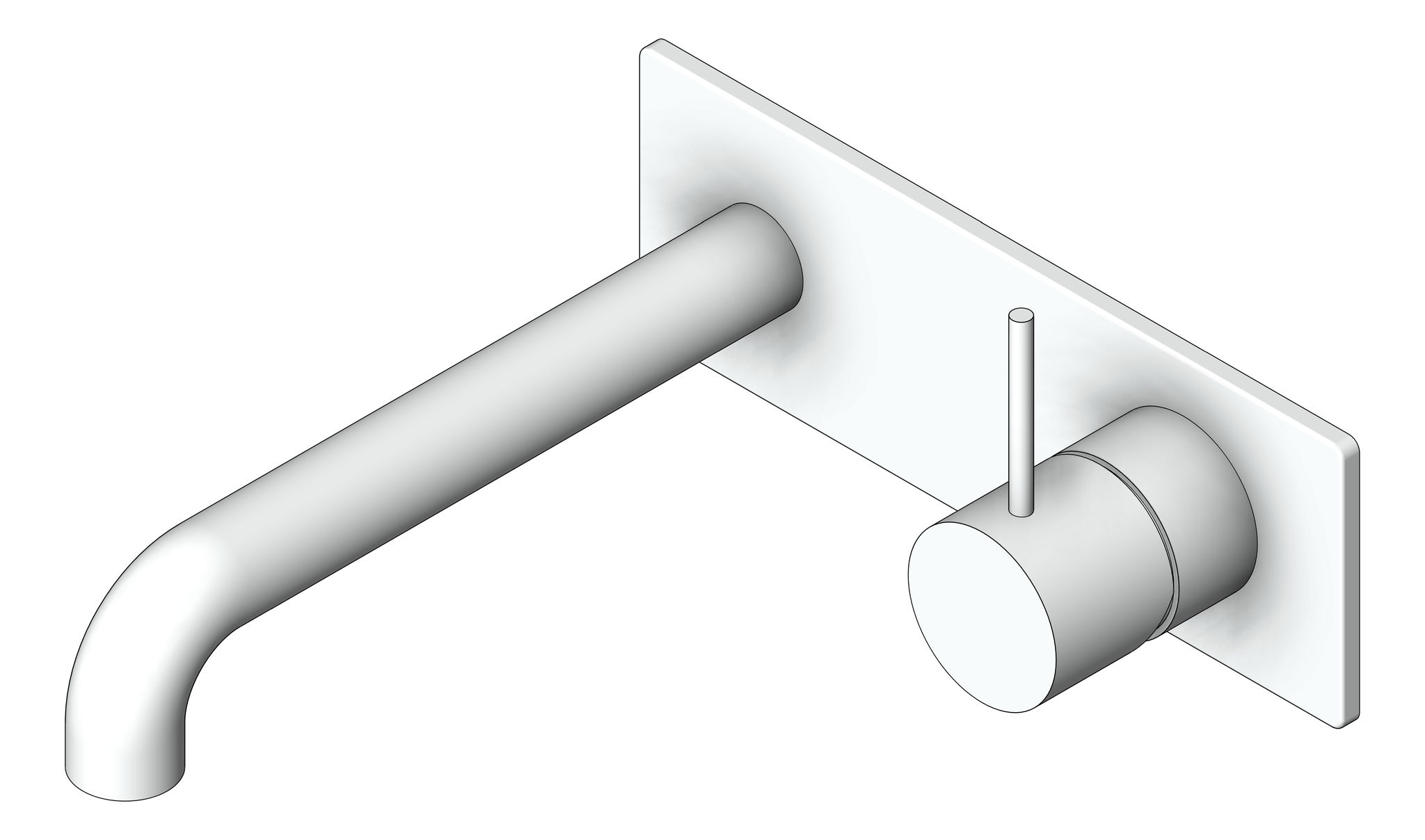 Navigate to MixerSet Wall Nero Mecca Basin Bath HandleUp