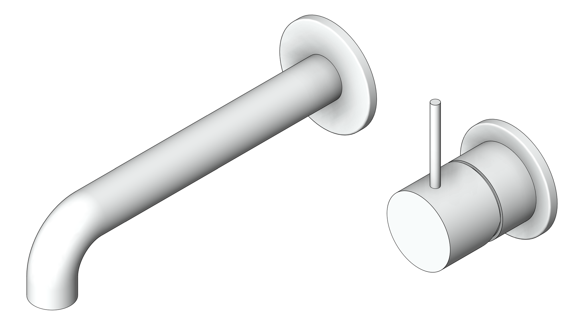 Navigate to MixerSet Wall Nero Mecca Basin Bath Split HandleUp