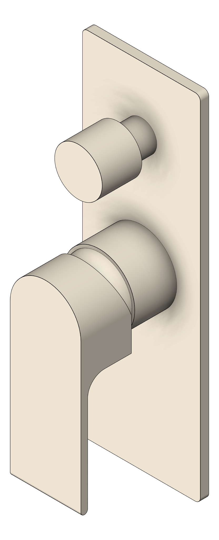 Image of MixerTap Divertor Nero Bianca BackPlate