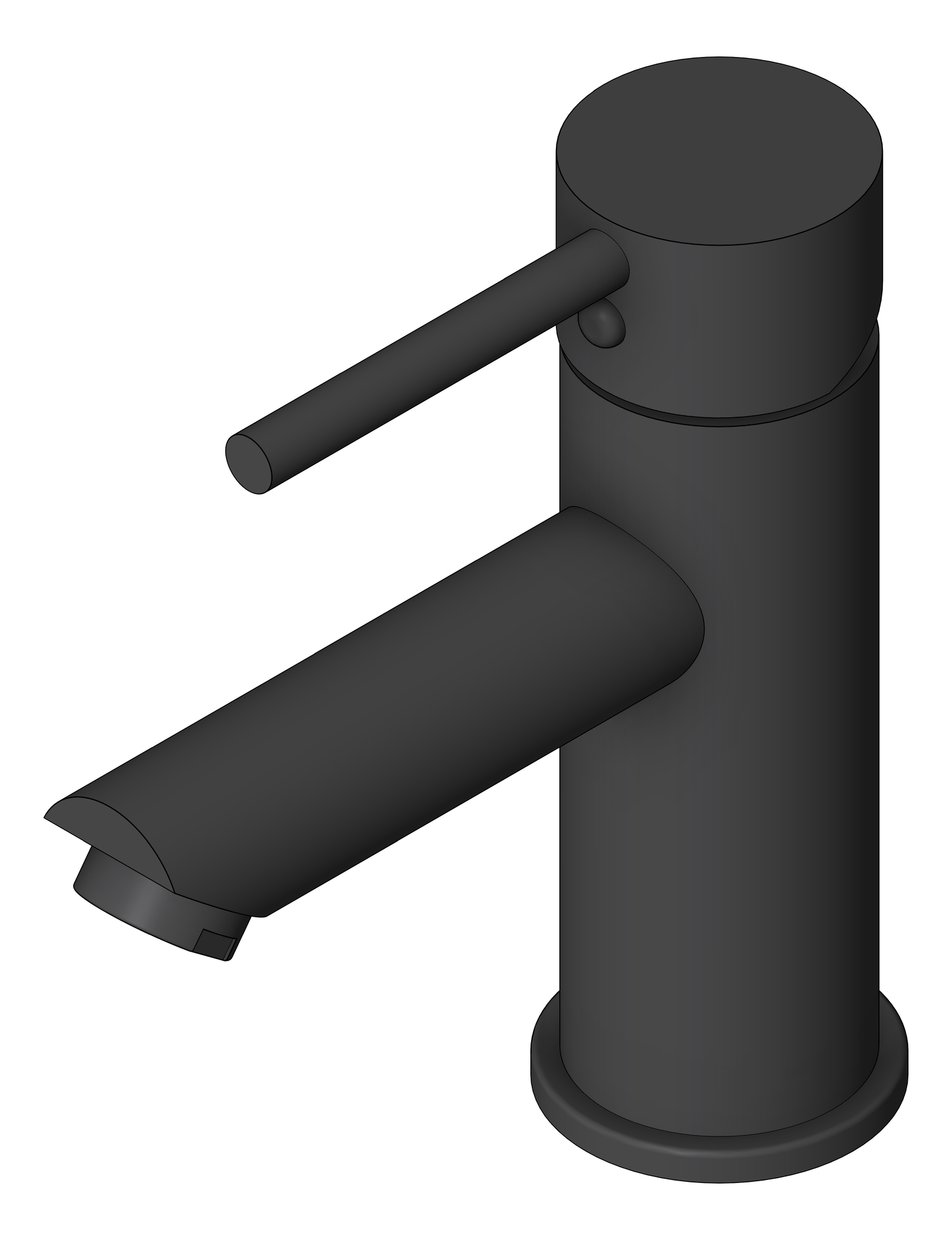 Image of Mixer Basin Nero Dolce StraightSpout