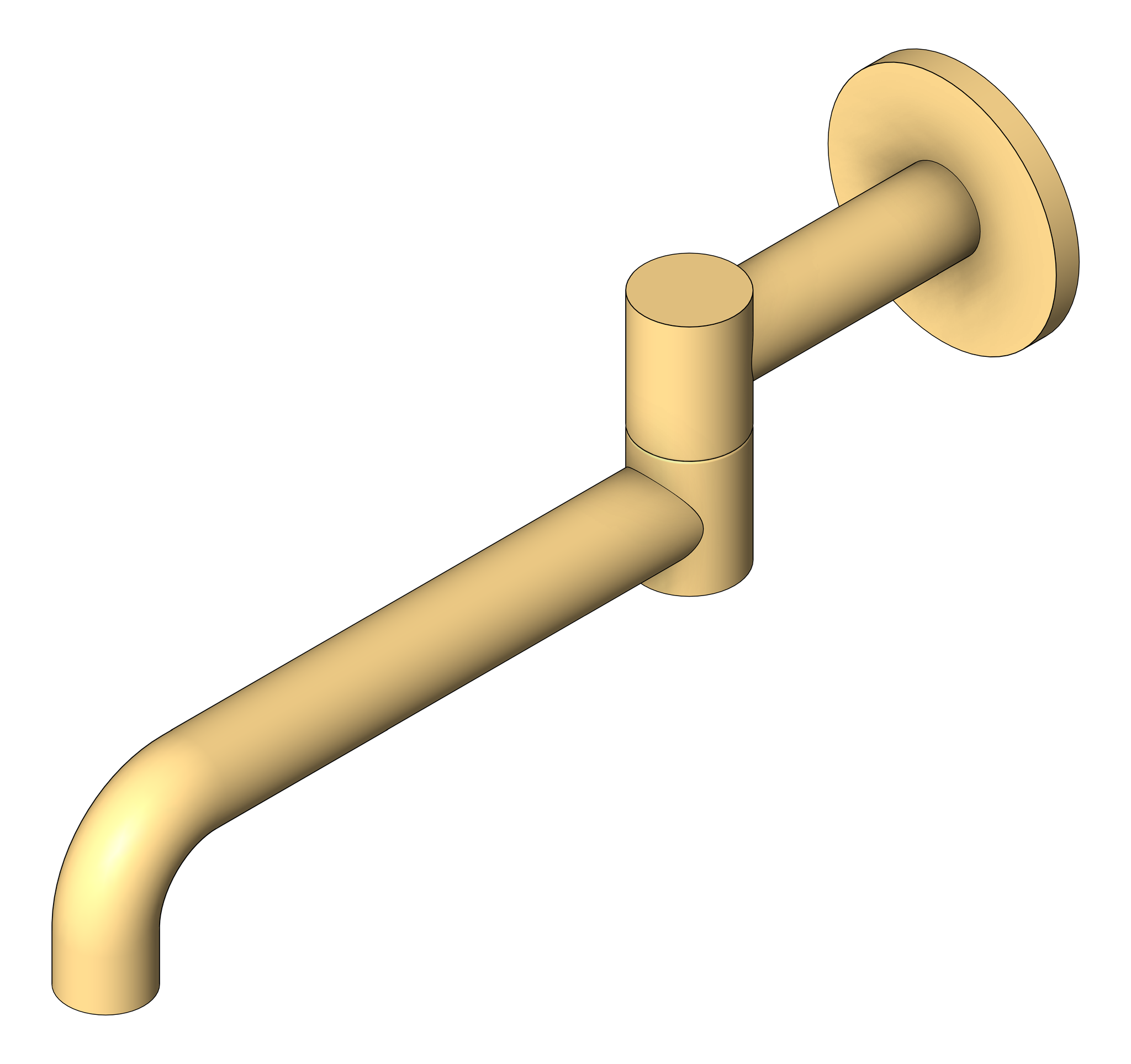 Image of Spout Wall Nero Mecca Basin Bath Swivel