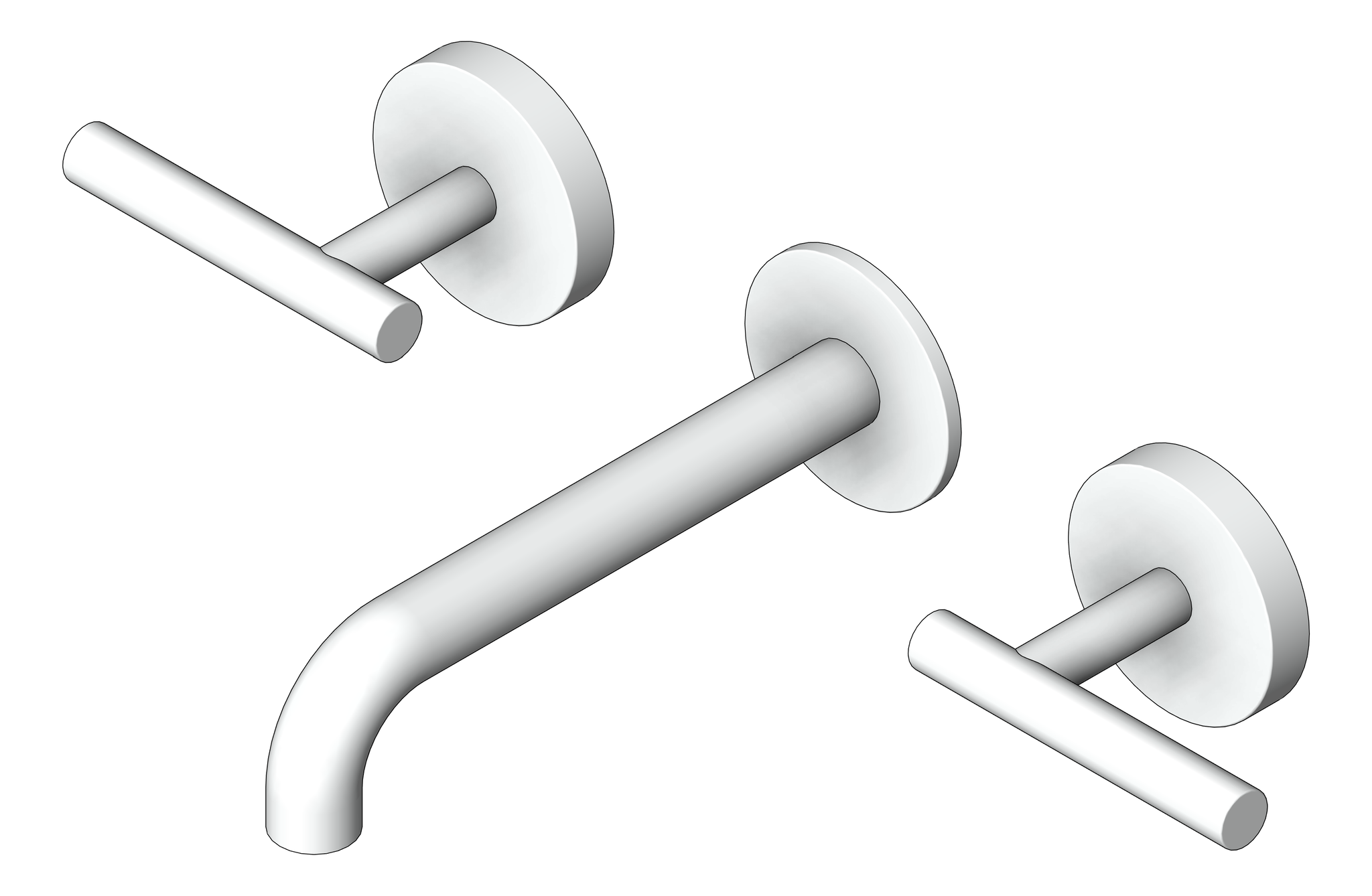 Navigate to TapSet Wall Nero Mecca BasinBath 160