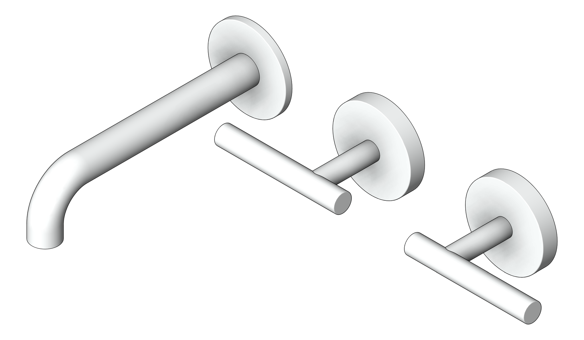 Navigate to TapSet Wall Nero Mecca BasinBath 160 Offset