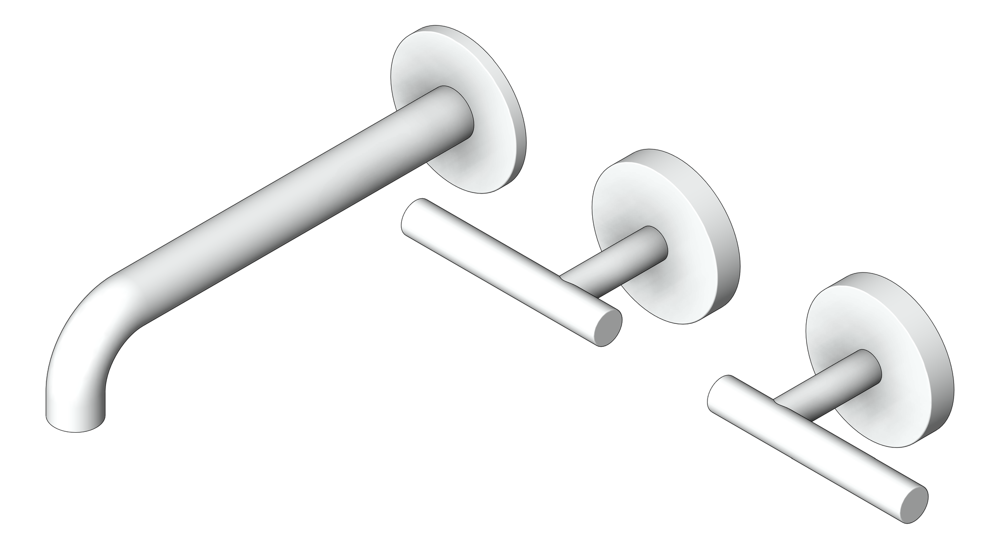 Navigate to TapSet Wall Nero Mecca BasinBath 185 Offset