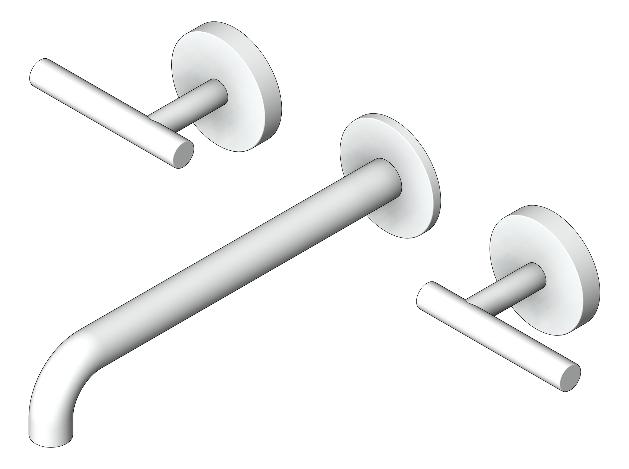 Navigate to TapSet Wall Nero Mecca BasinBath 220