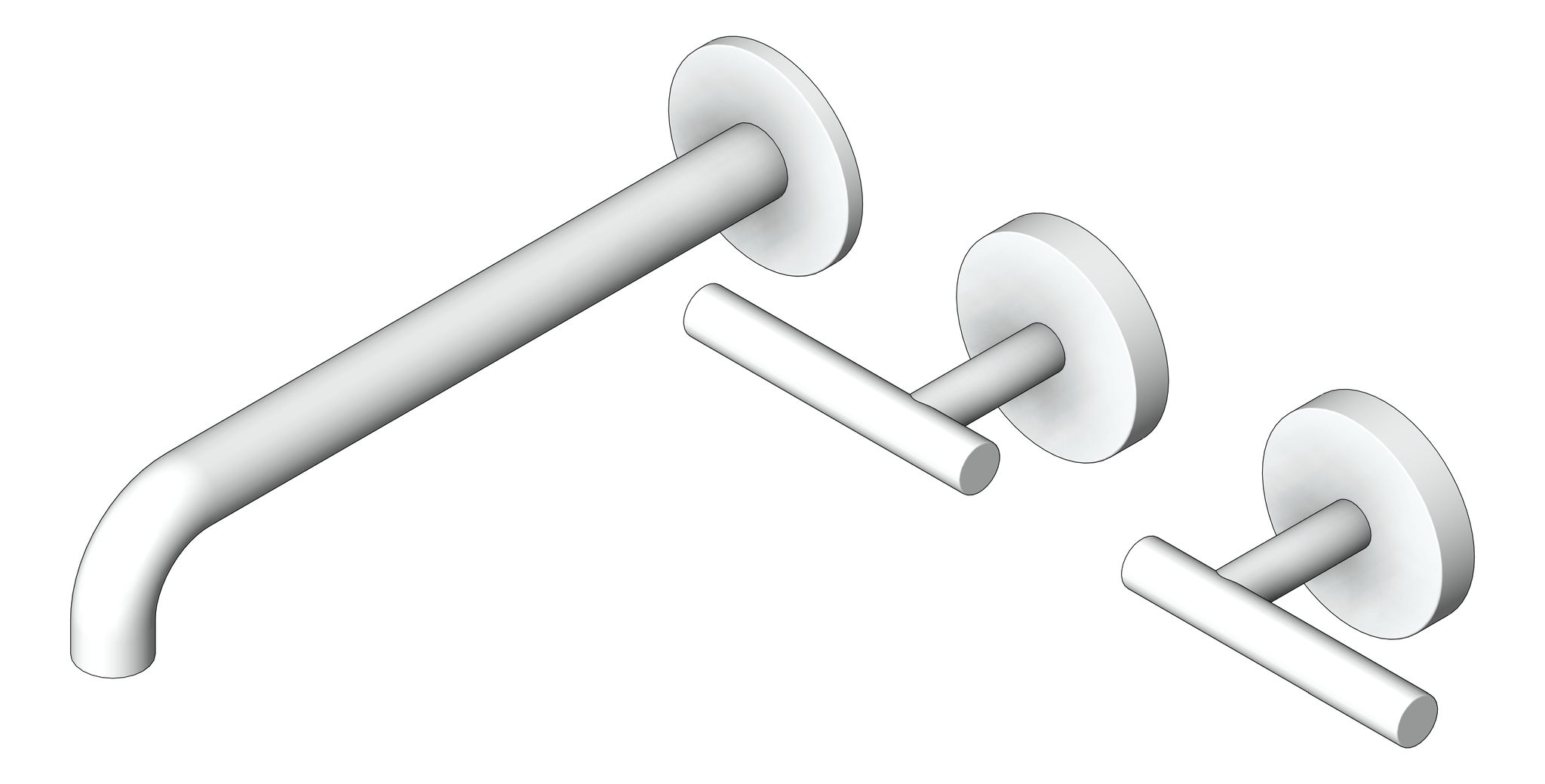 Navigate to TapSet Wall Nero Mecca BasinBath 220 Offset