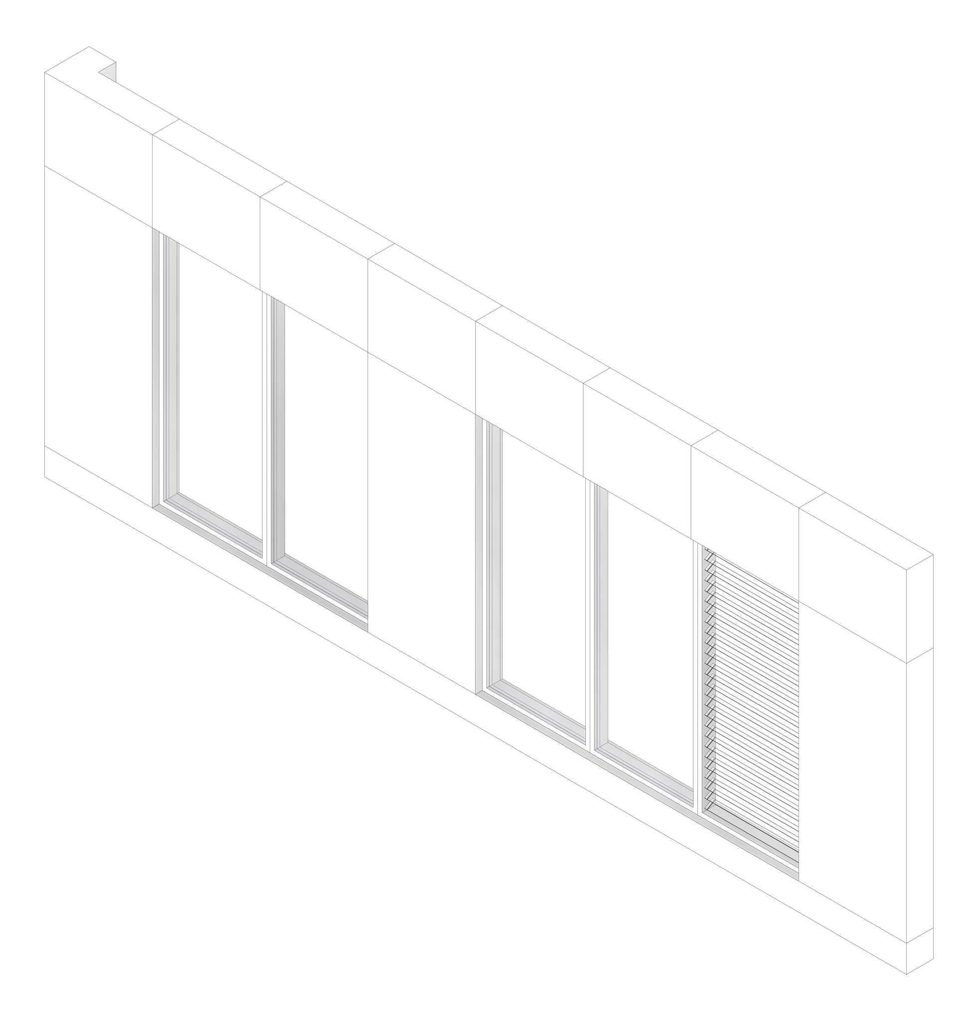 3D Documentation Image of FACADE Assembly Admin Type2C 3900x9600mm