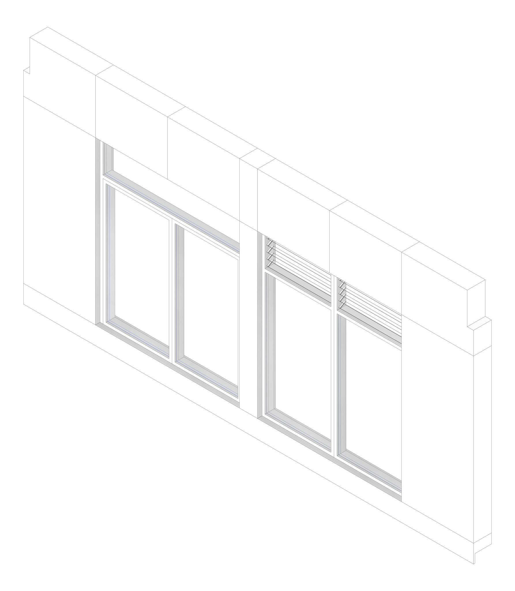 3D Documentation Image of FACADE Assembly Admin Type3A 3900x7500mm