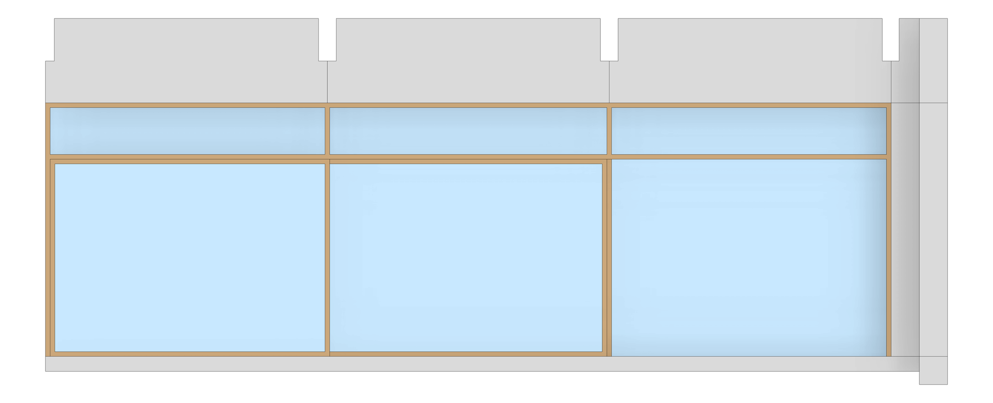 Front Image of FACADE Assembly General Type1D 3600x9600mm