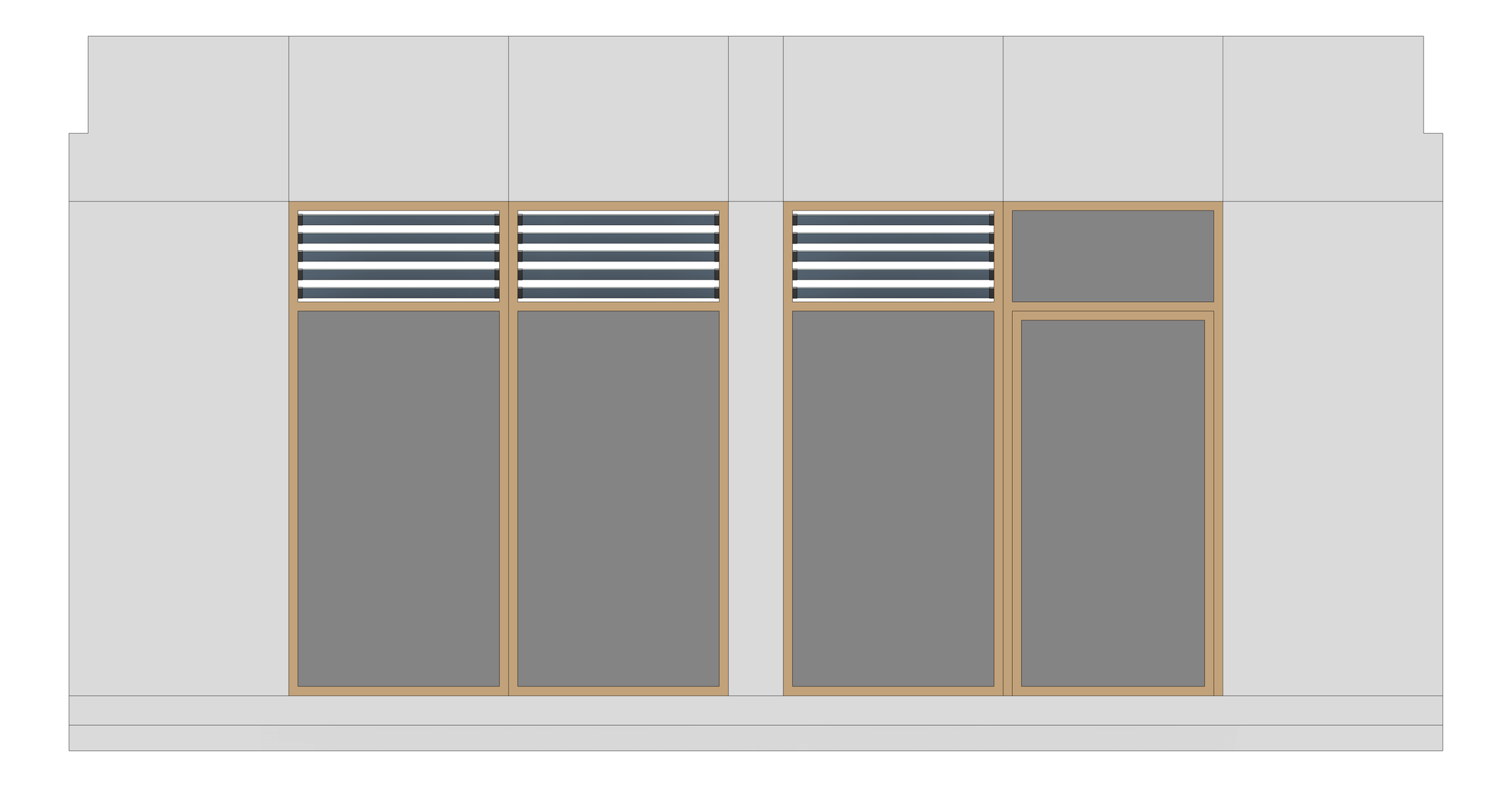 Front Image of FACADE Assembly Health-PE-Performing-Arts Type1A 3900x7500mm