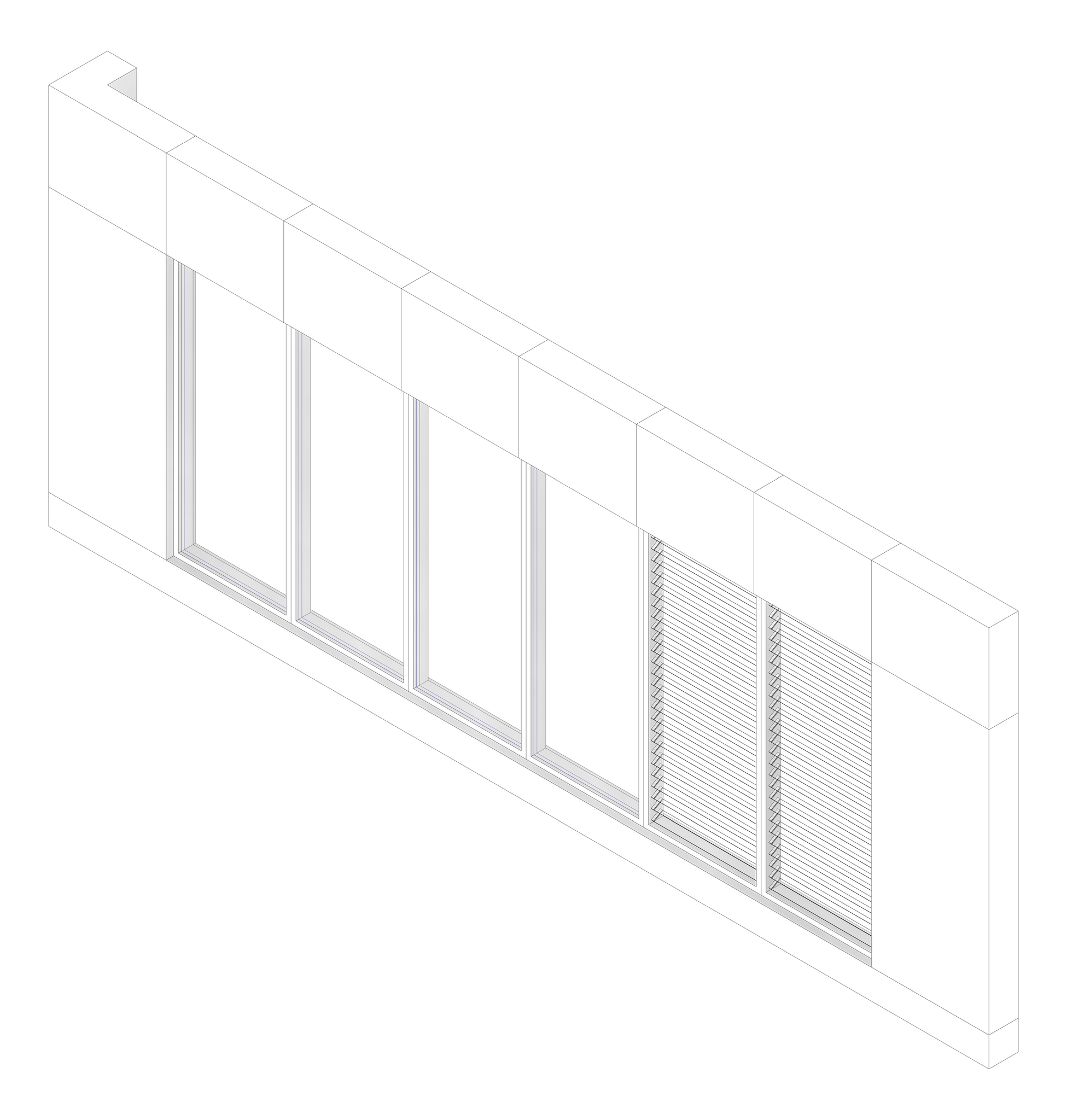 3D Documentation Image of FACADE Assembly Health-PE-Performing-Arts Type1C 3900x9600mm