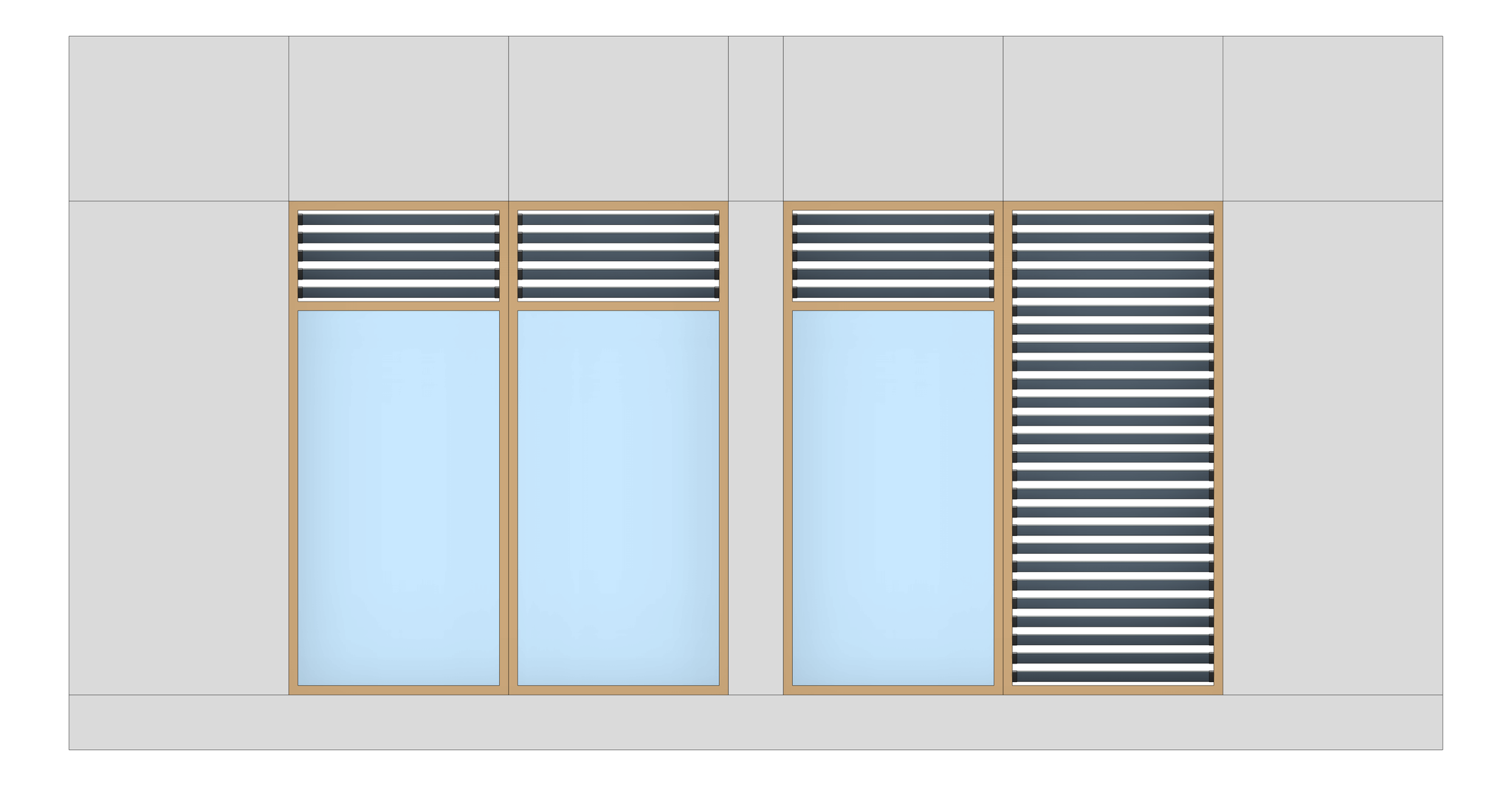 Front Image of FACADE Assembly Library Type1B 3900x7500mm