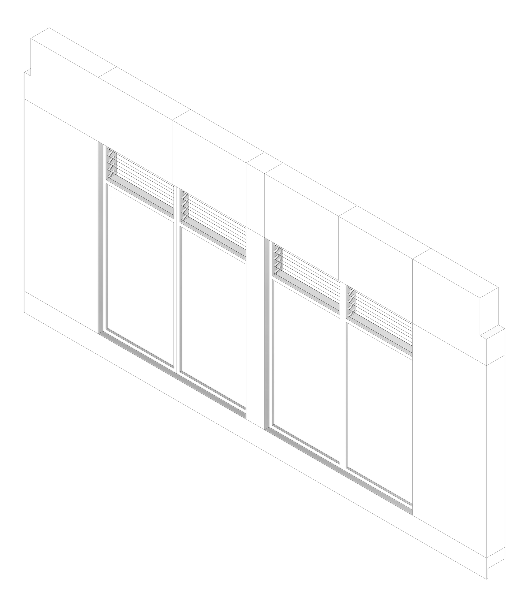3D Documentation Image of FACADE Assembly Library Type2A 3900x7500mm