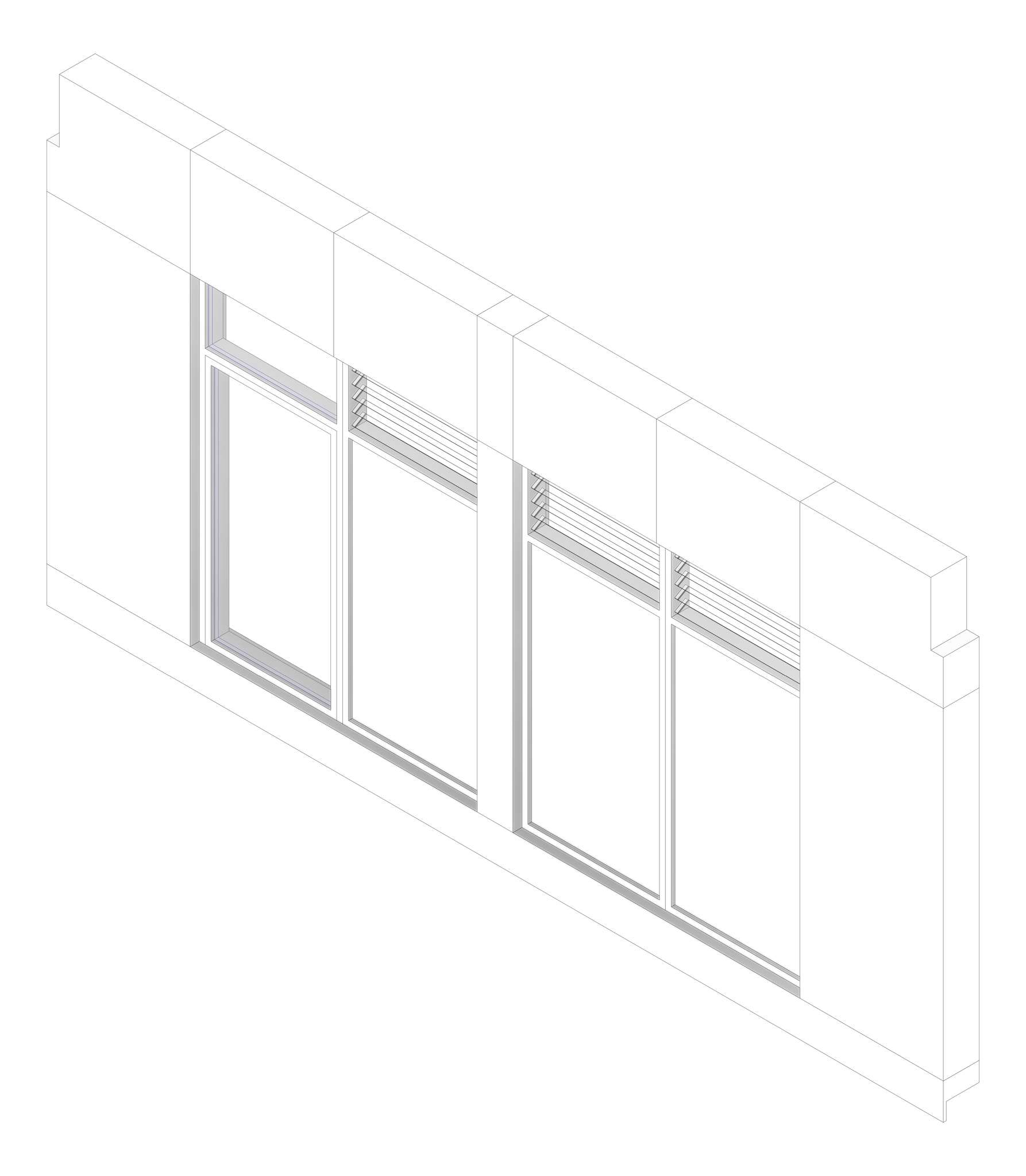 3D Documentation Image of FACADE Assembly Library Type3A 3900x7500mm