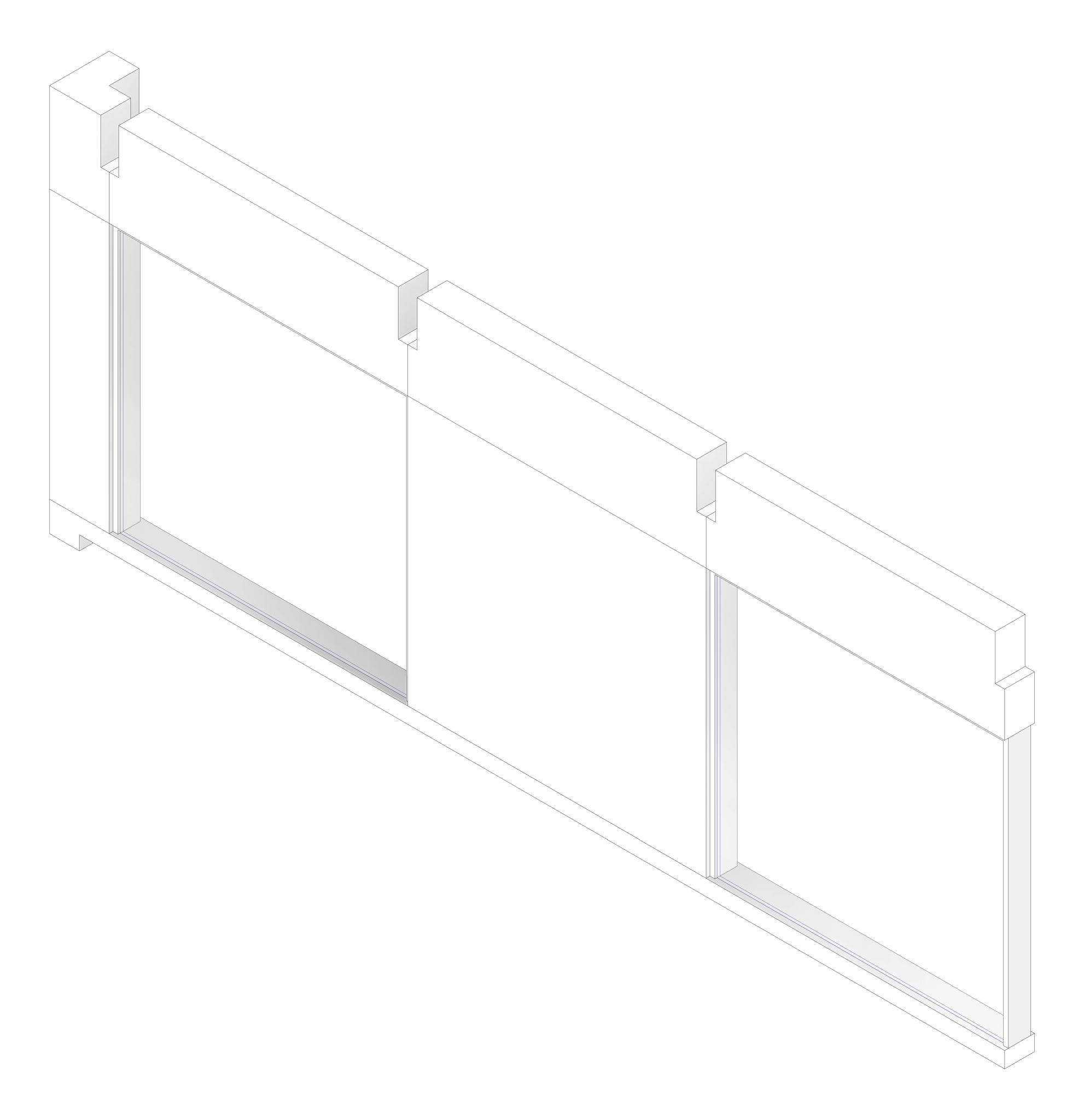 3D Documentation Image of FACADE Assembly Science Type1D 3600x9000mm