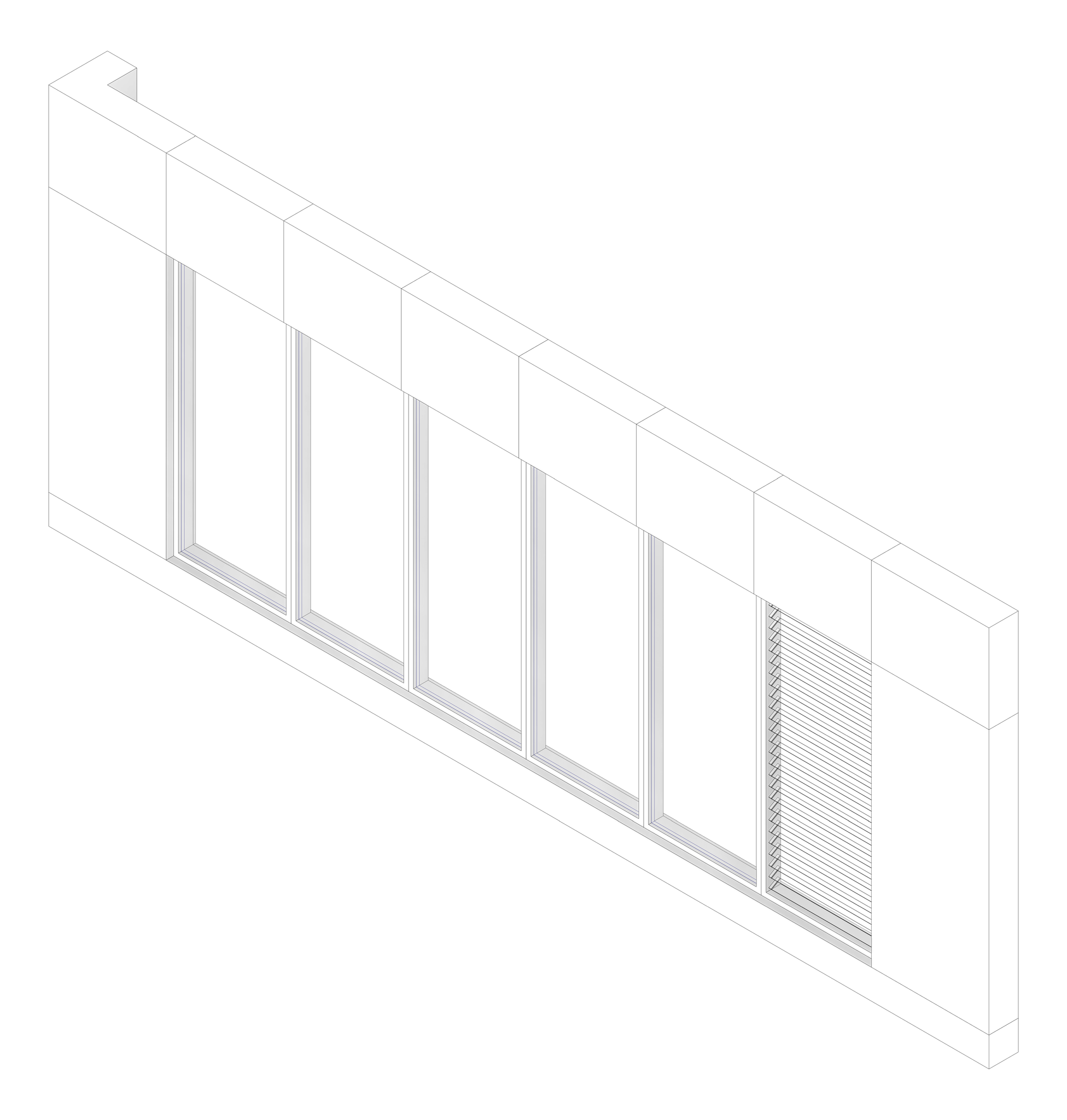 3D Documentation Image of FACADE Assembly Staff Type1C 3900x9600mm