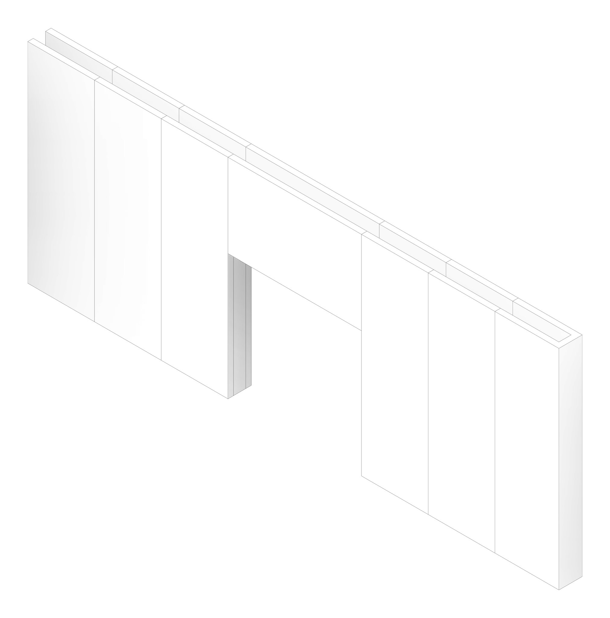 3D Documentation Image of WALL Assembly Partition TypeB8 3760x9300mm