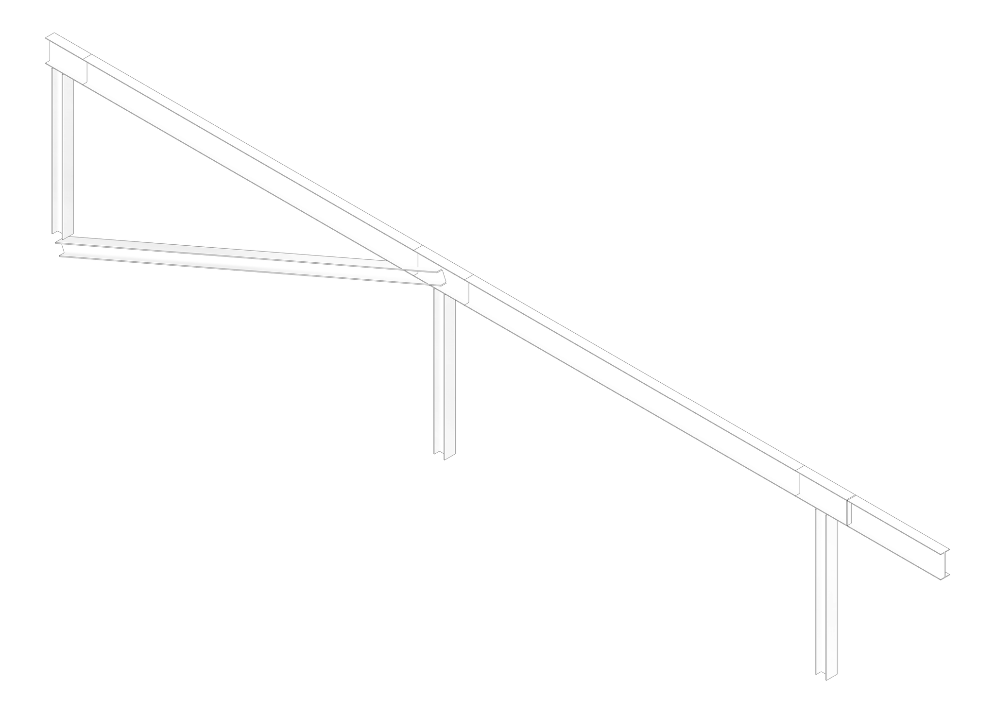 3D Documentation Image of BRACE Structural Steel 250UC-89-5 9000x250mm-Diagonal-Type2